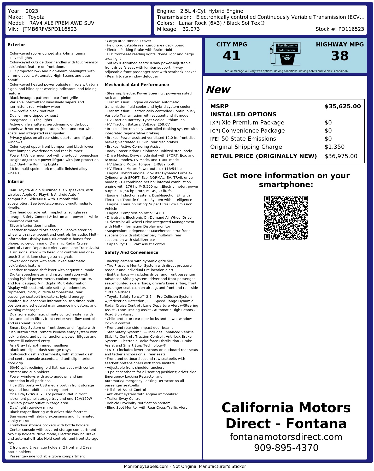 Monroney Label
