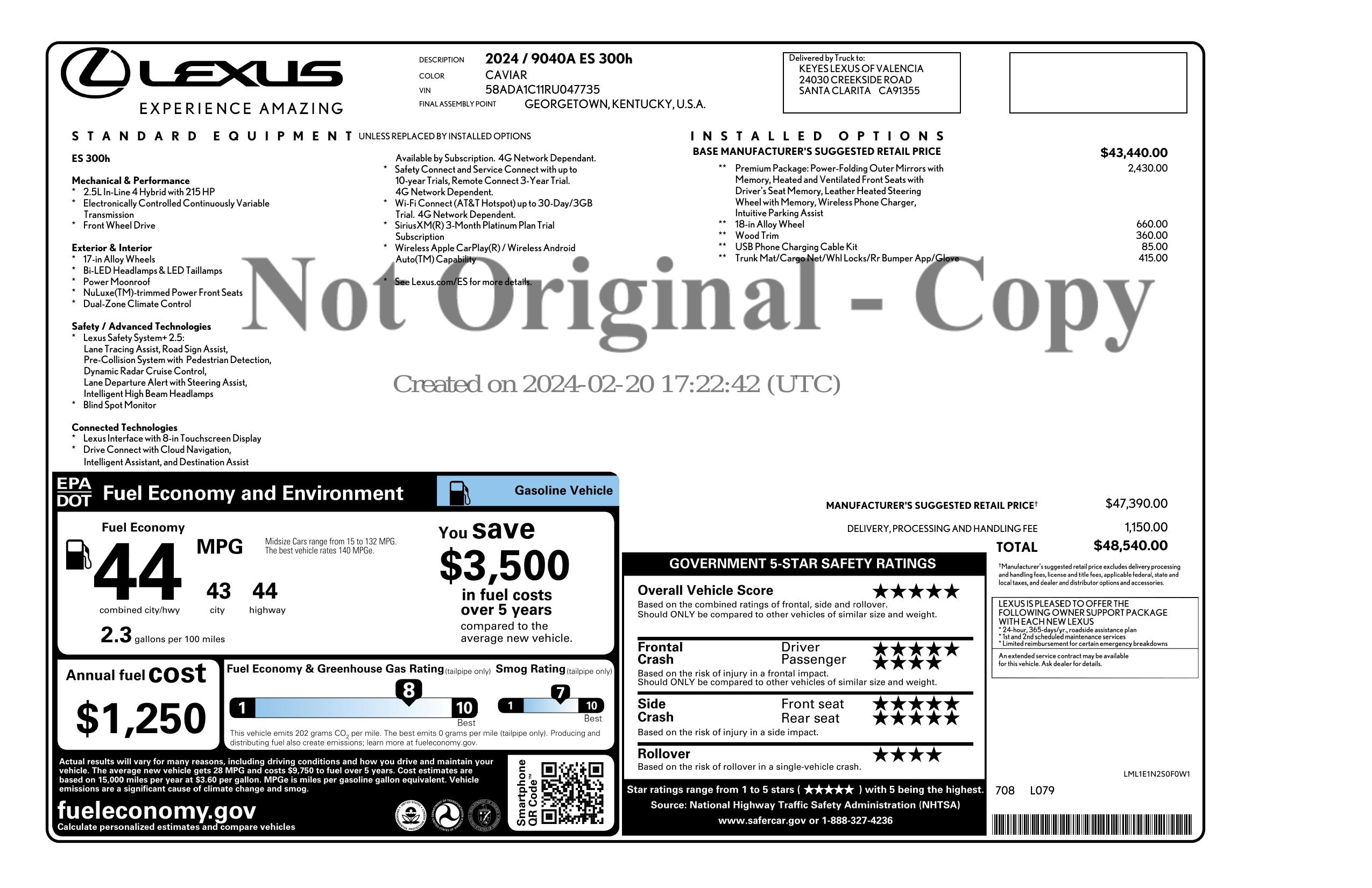 Monroney Label