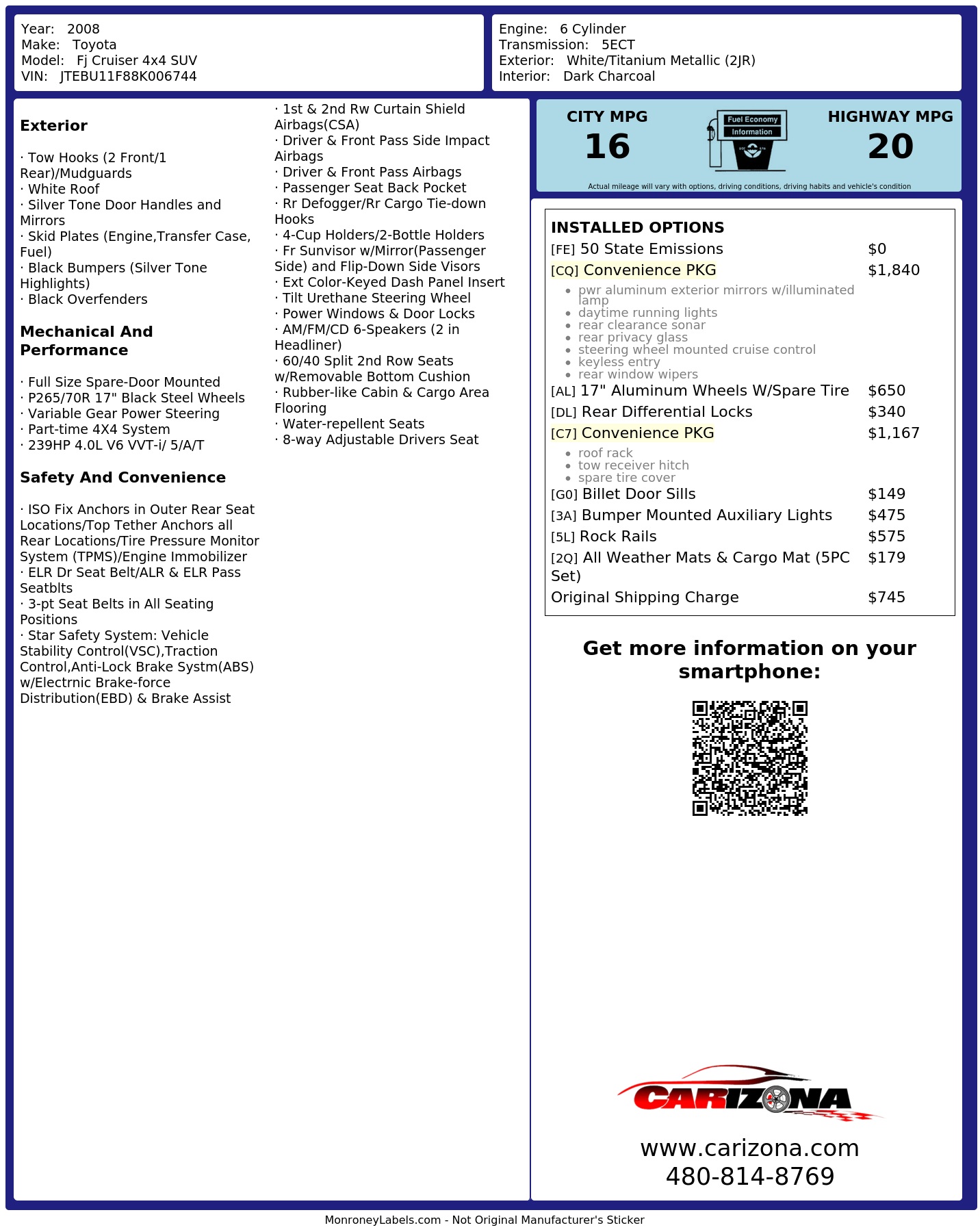 Monroney Label