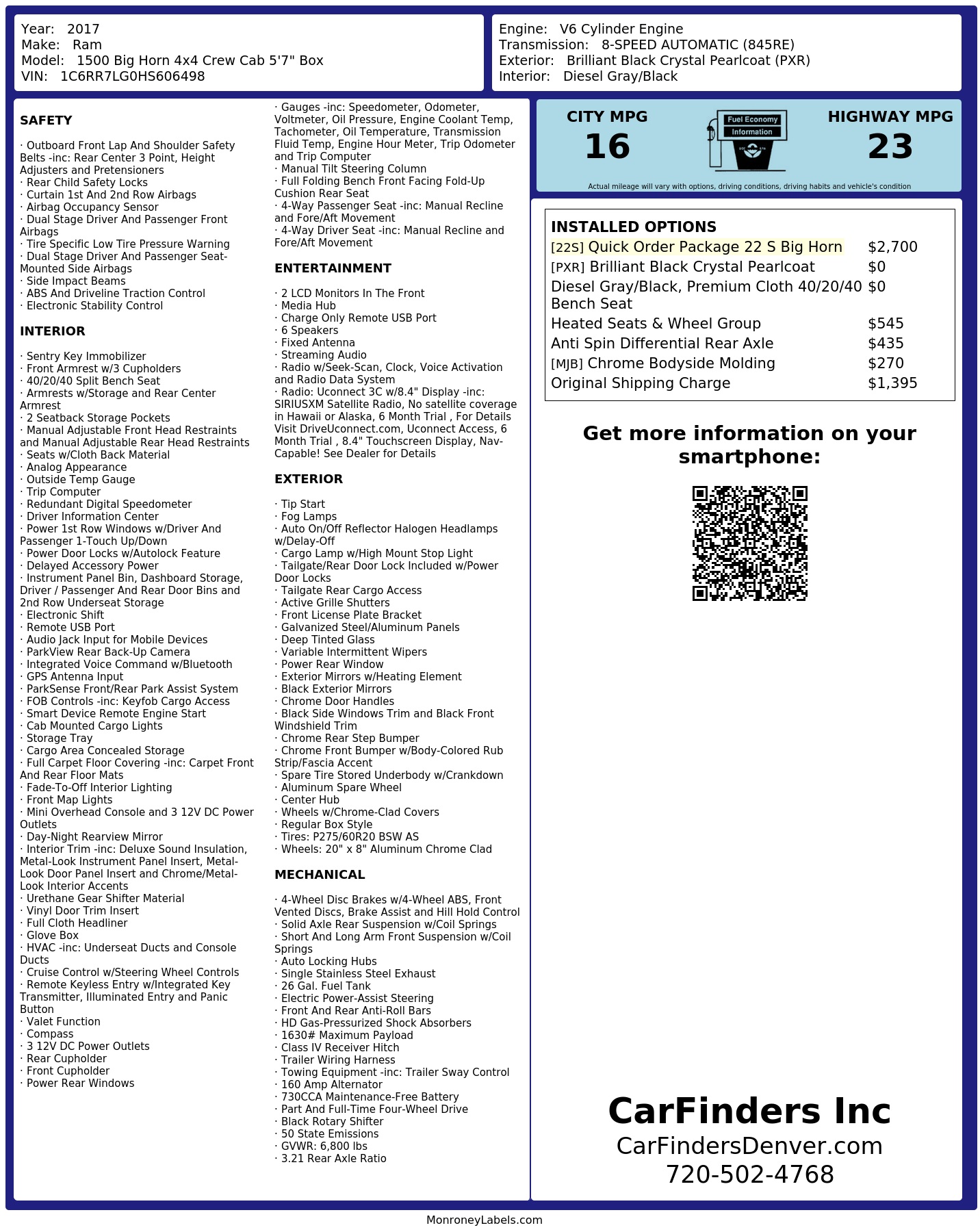 Monroney Label