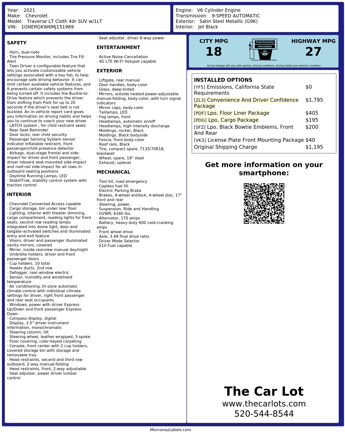 Monroney Label
