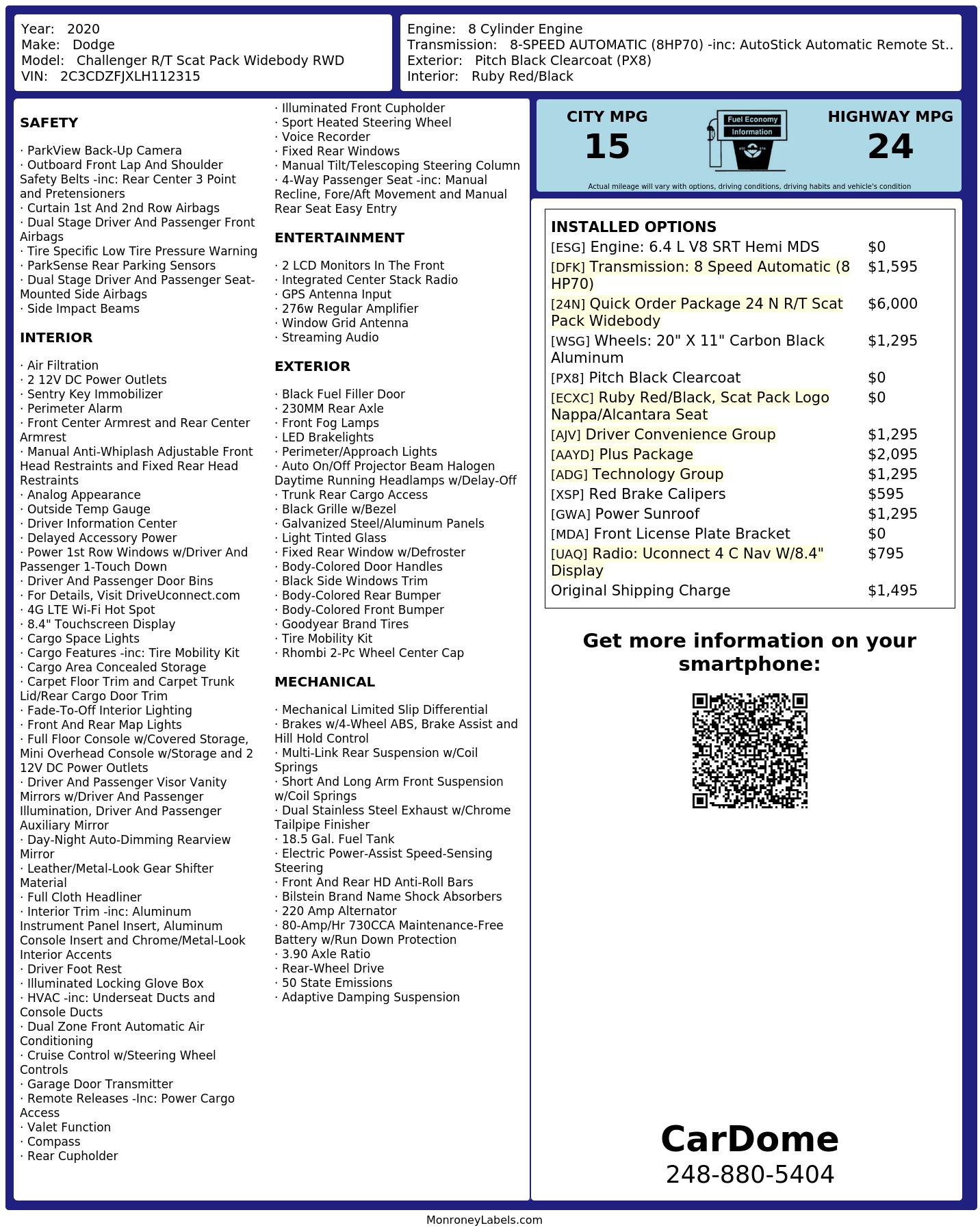 Monroney Label