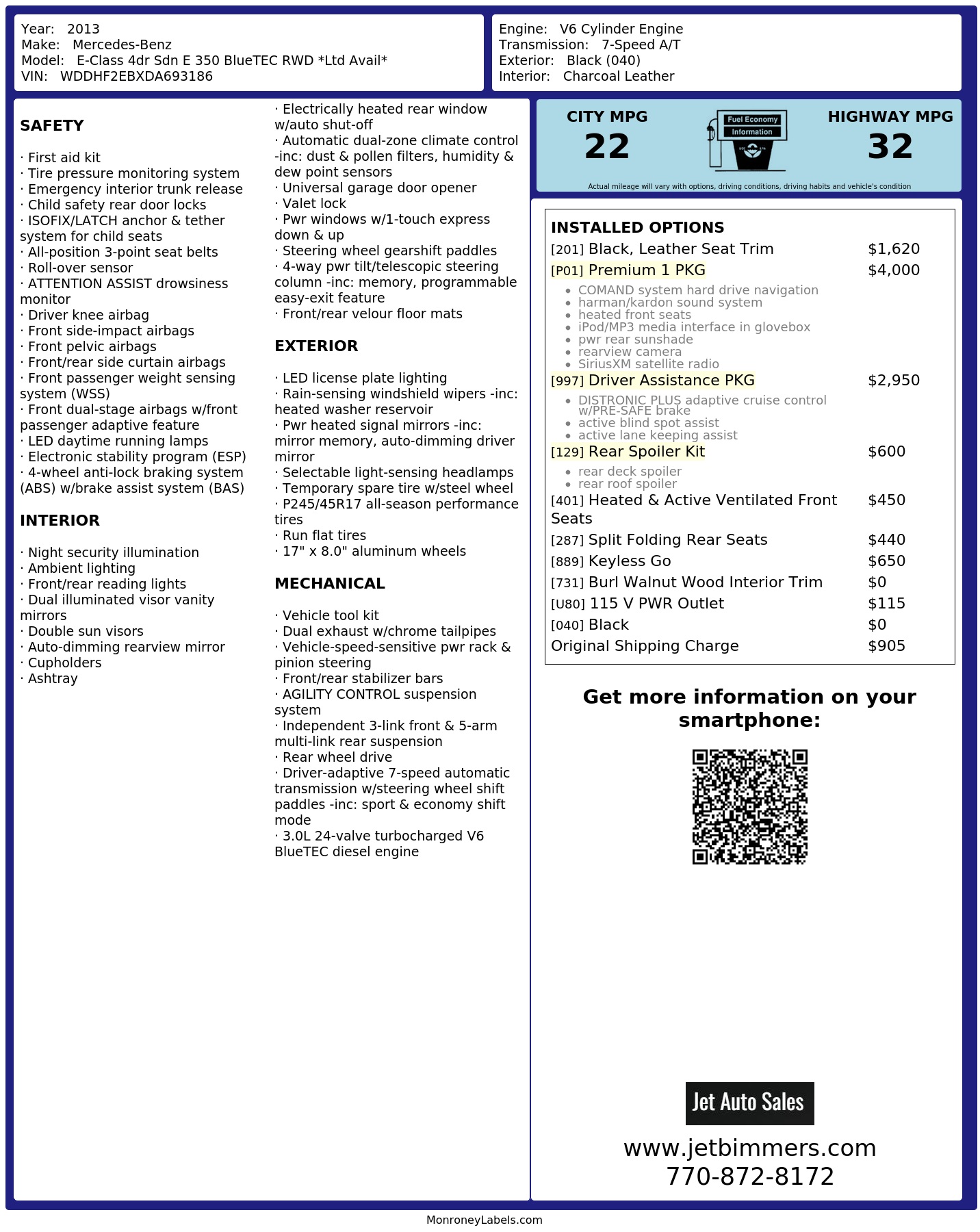 Monroney Label