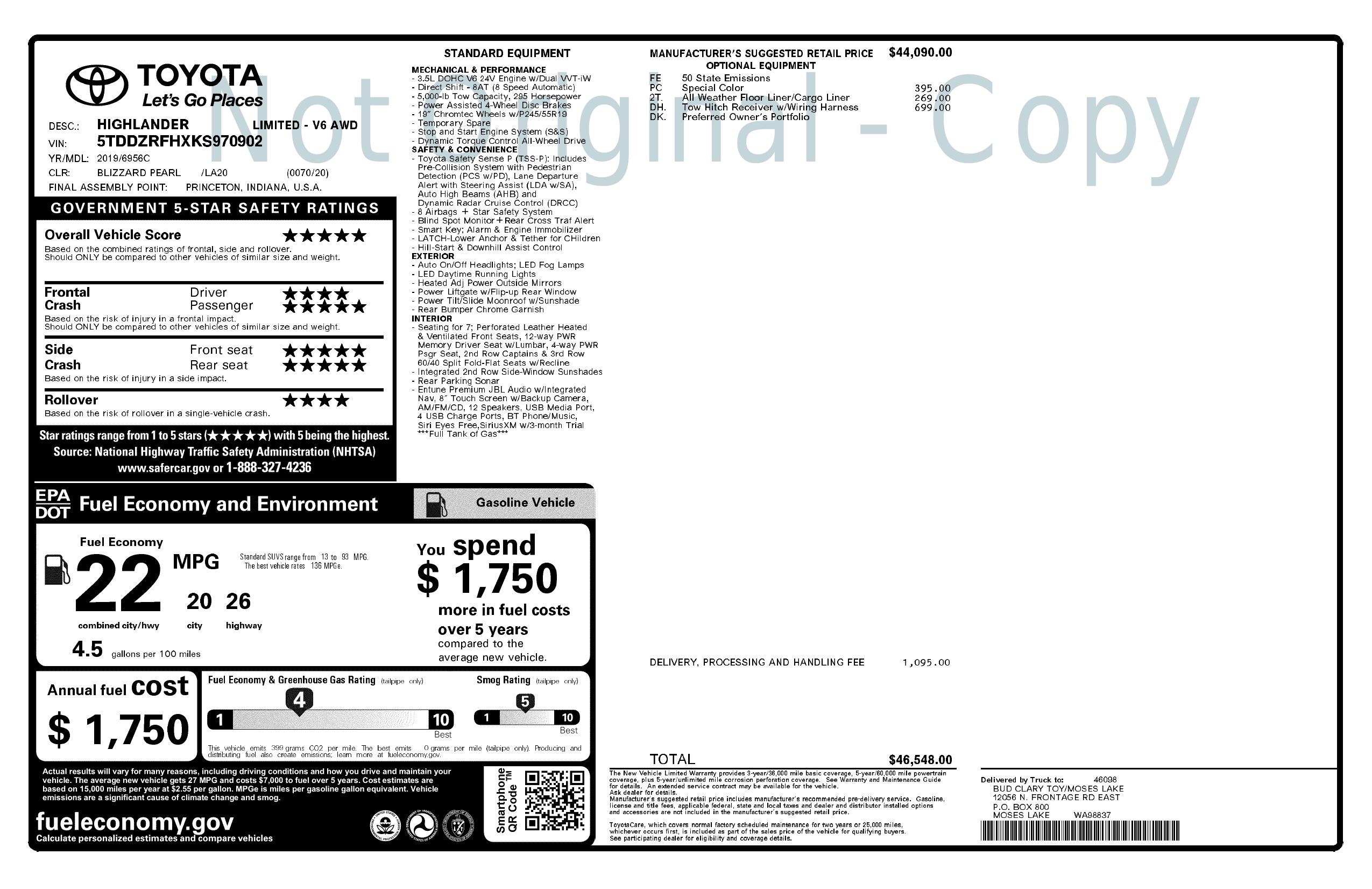 Monroney Label