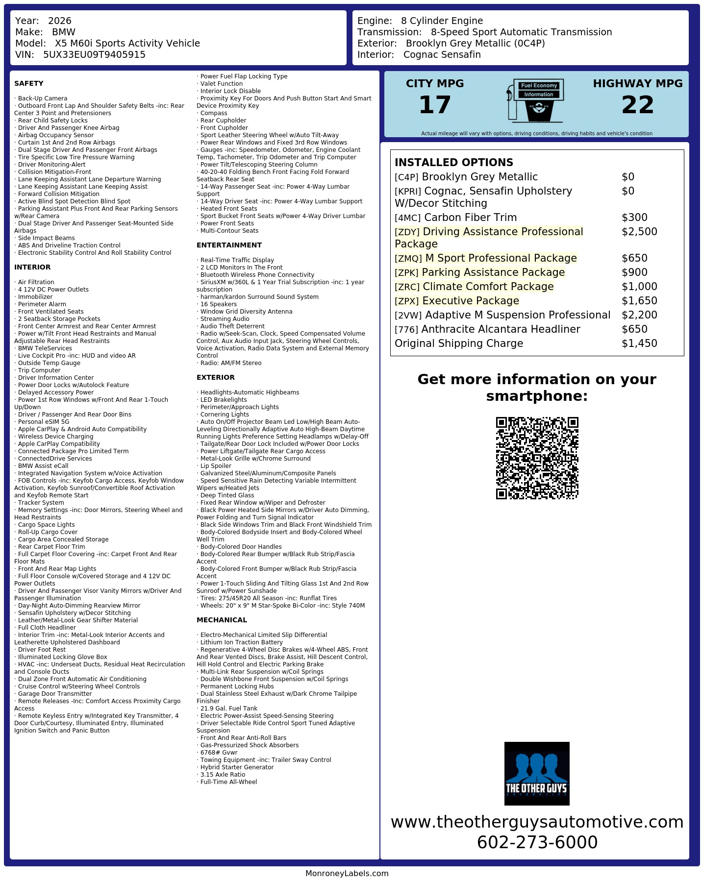 Monroney Label