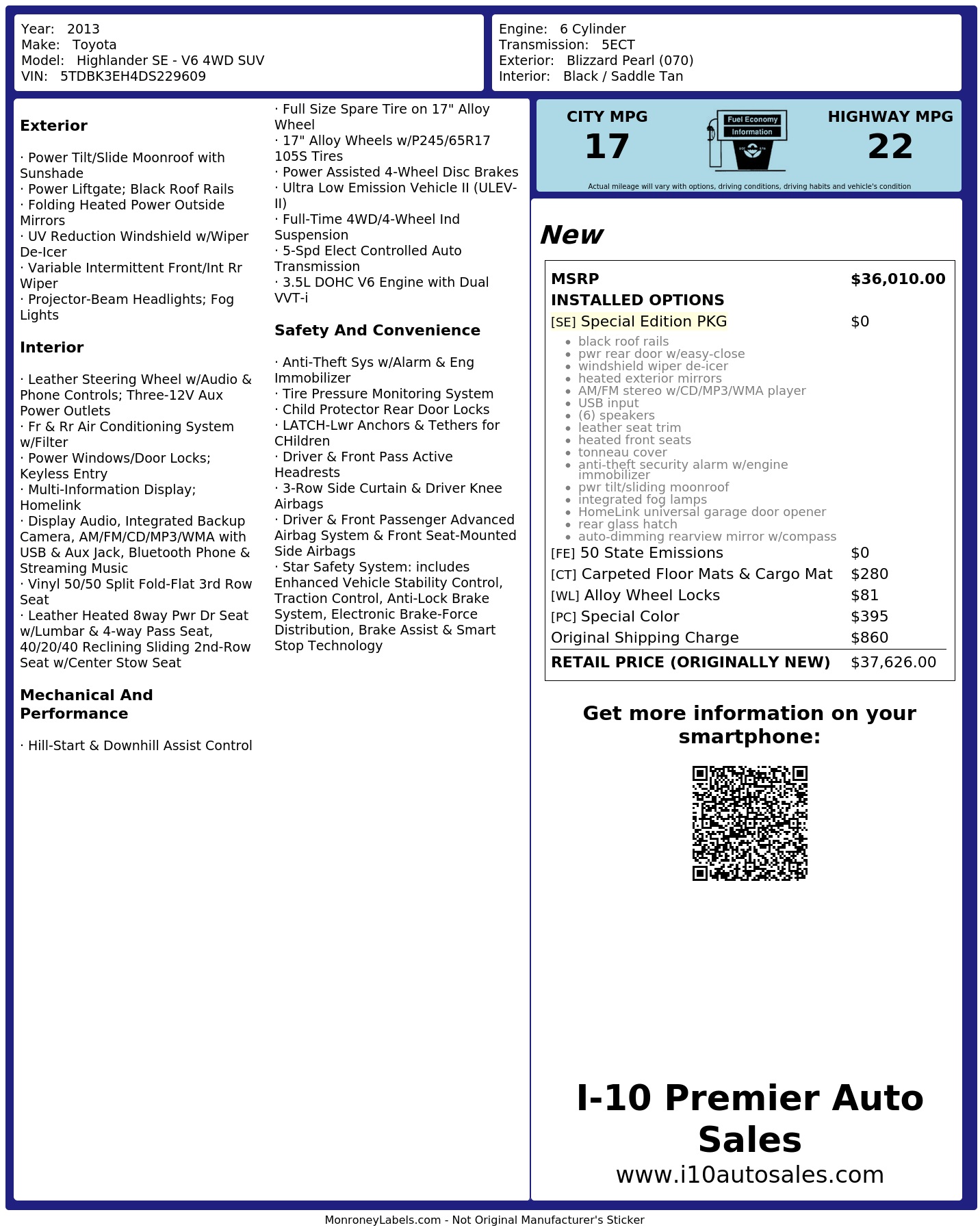 Monroney Label