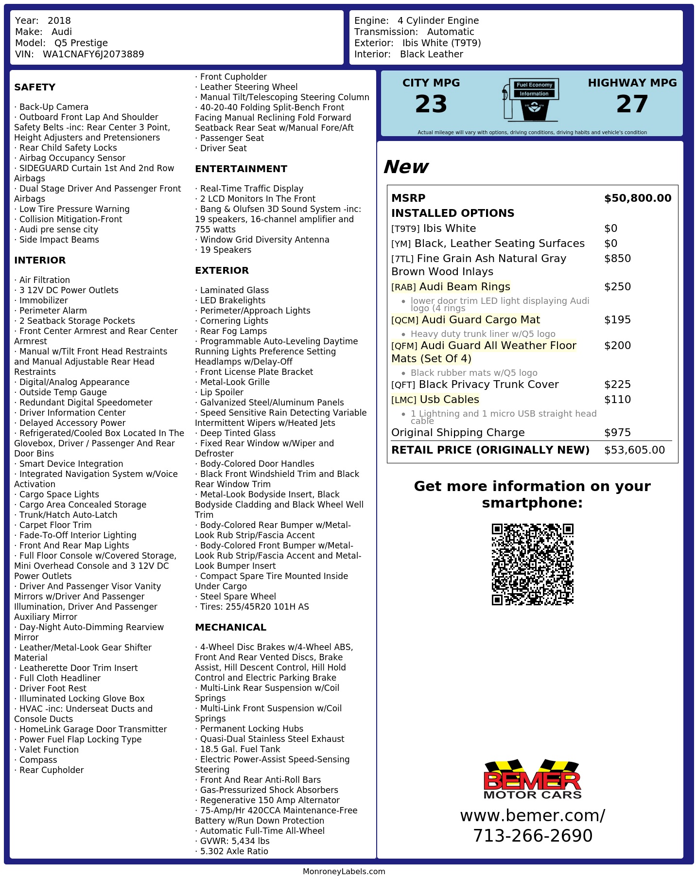 Monroney Label