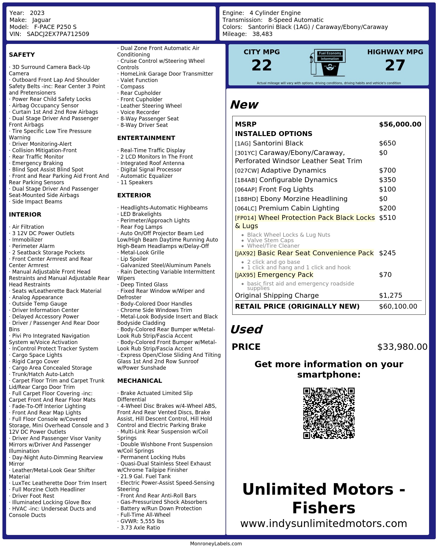 Monroney Label