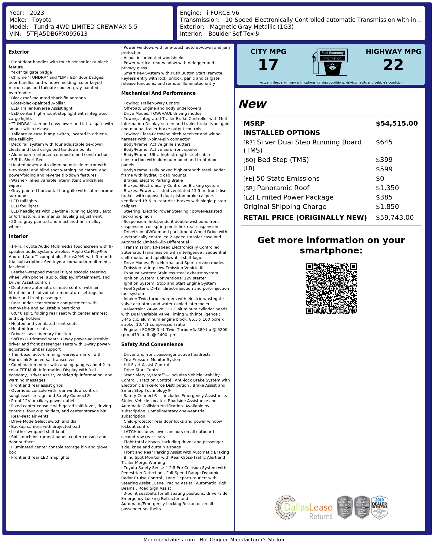 Monroney Label