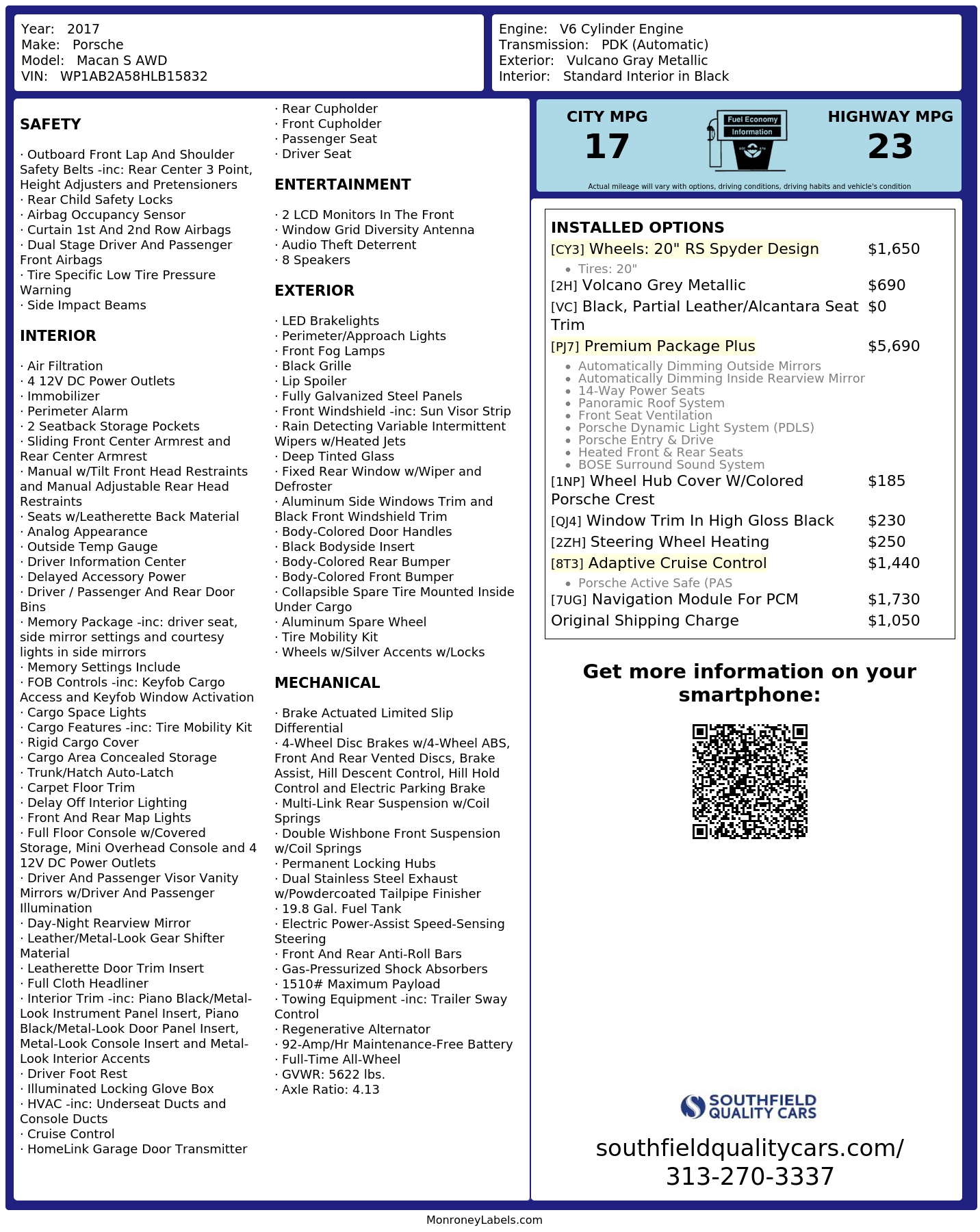 Monroney Label