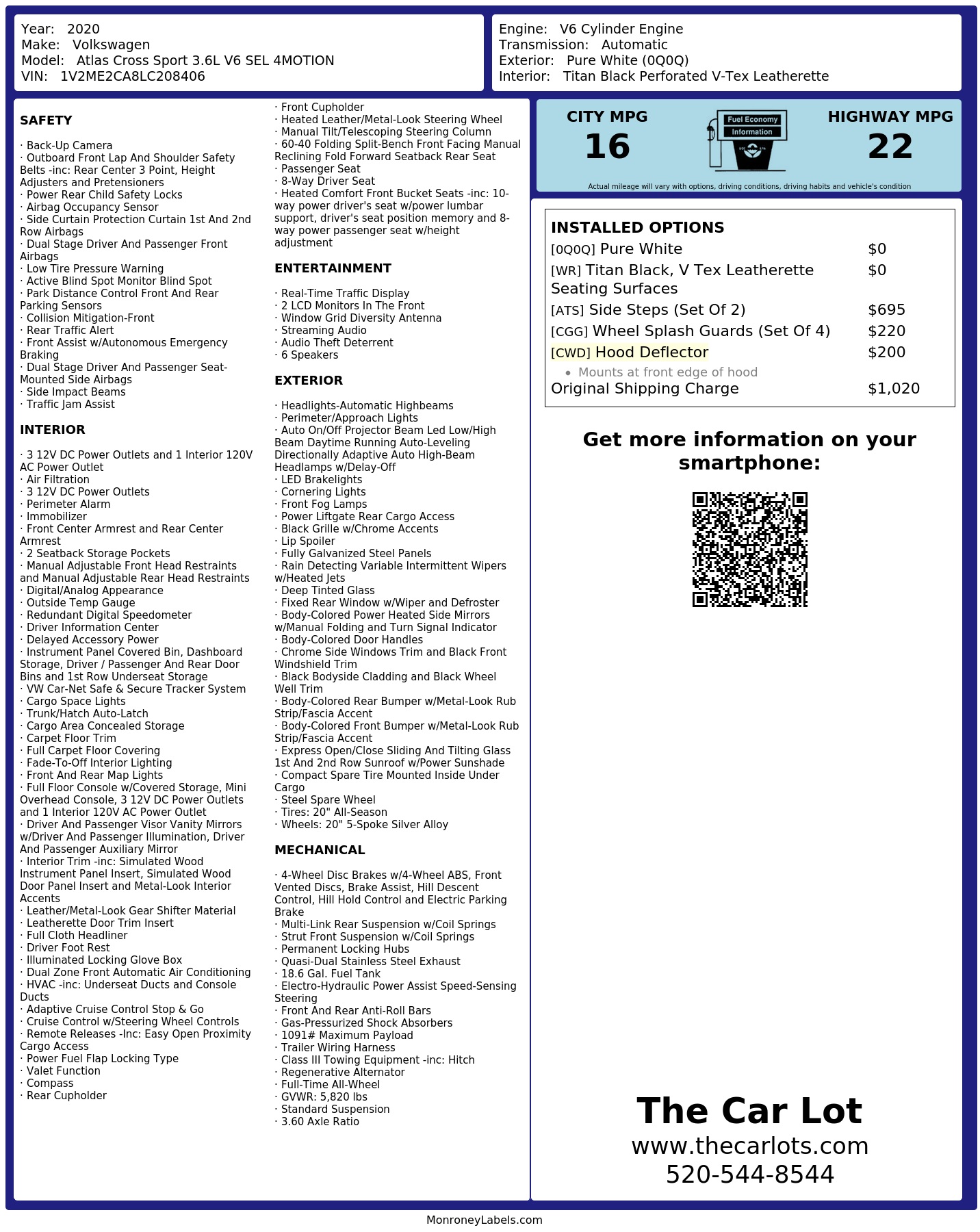 Monroney Label