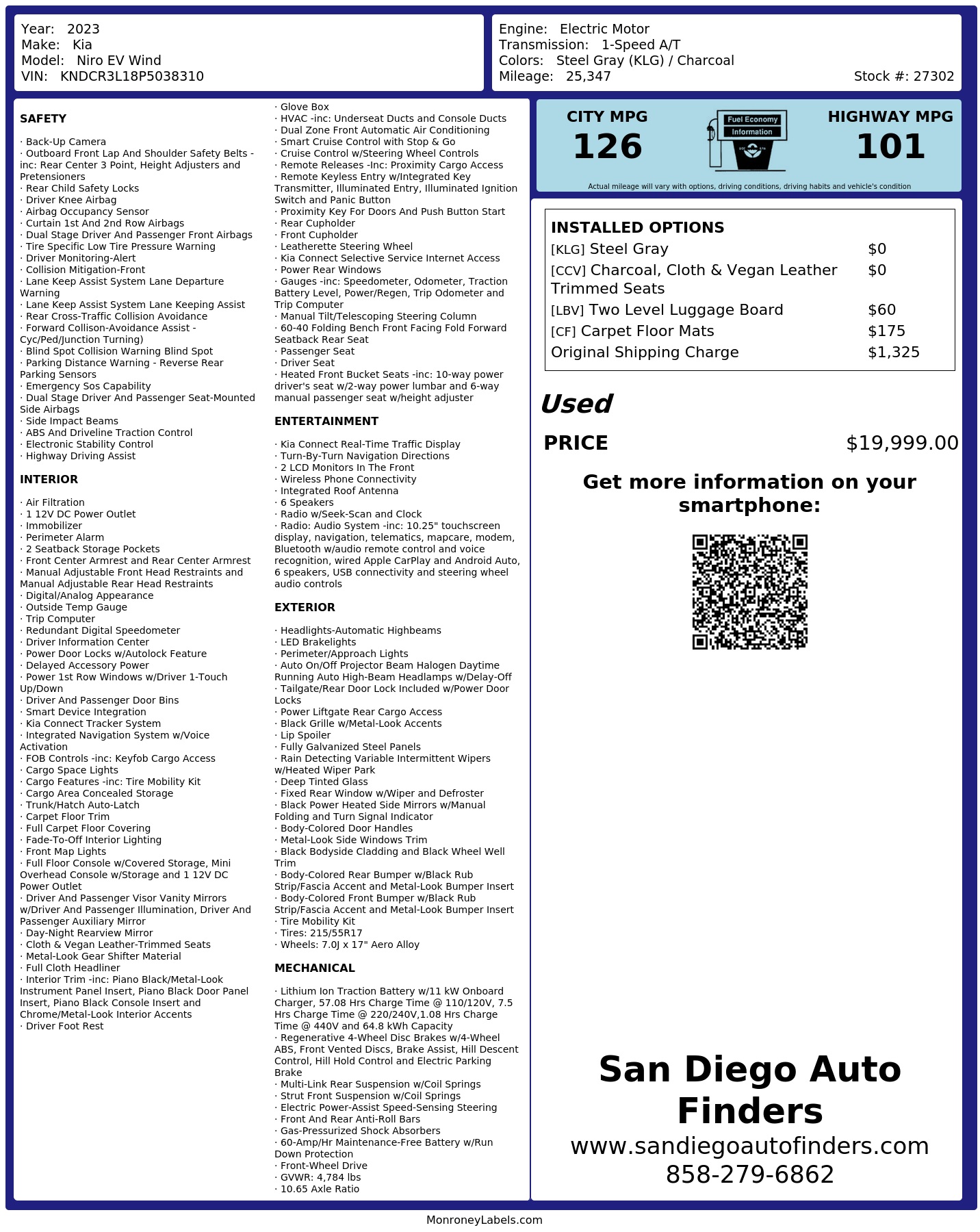 Monroney Label