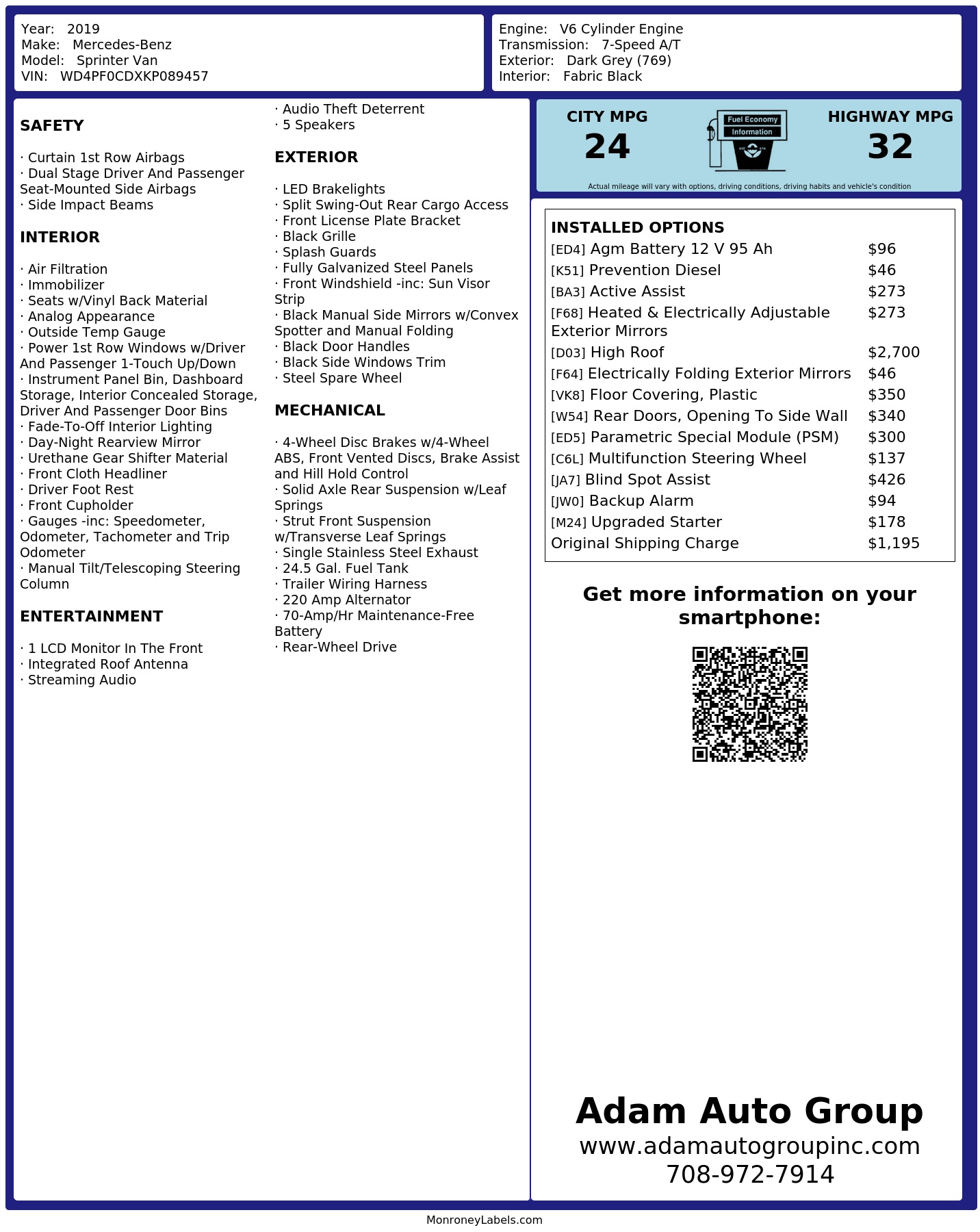 Monroney Label