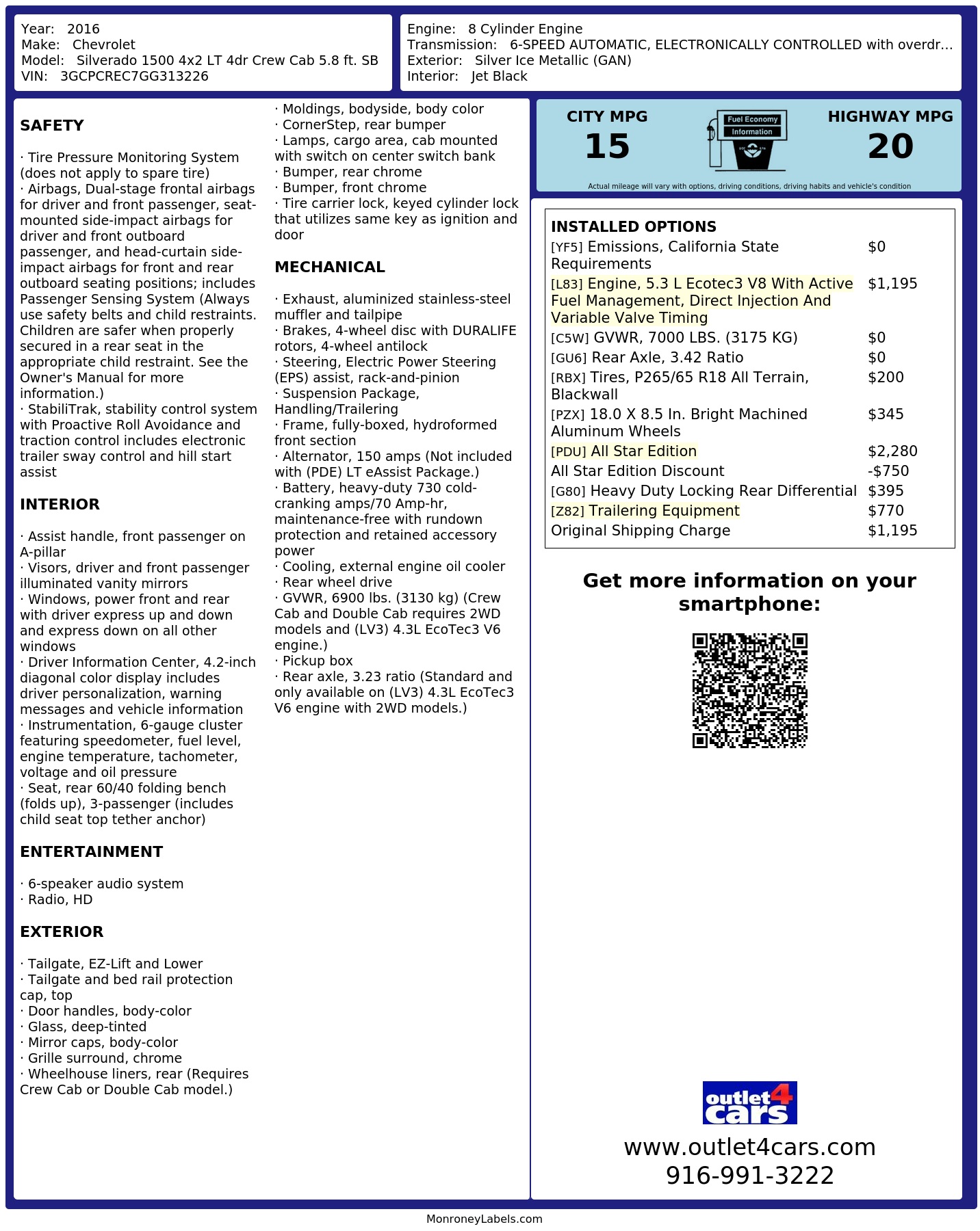 Monroney Label