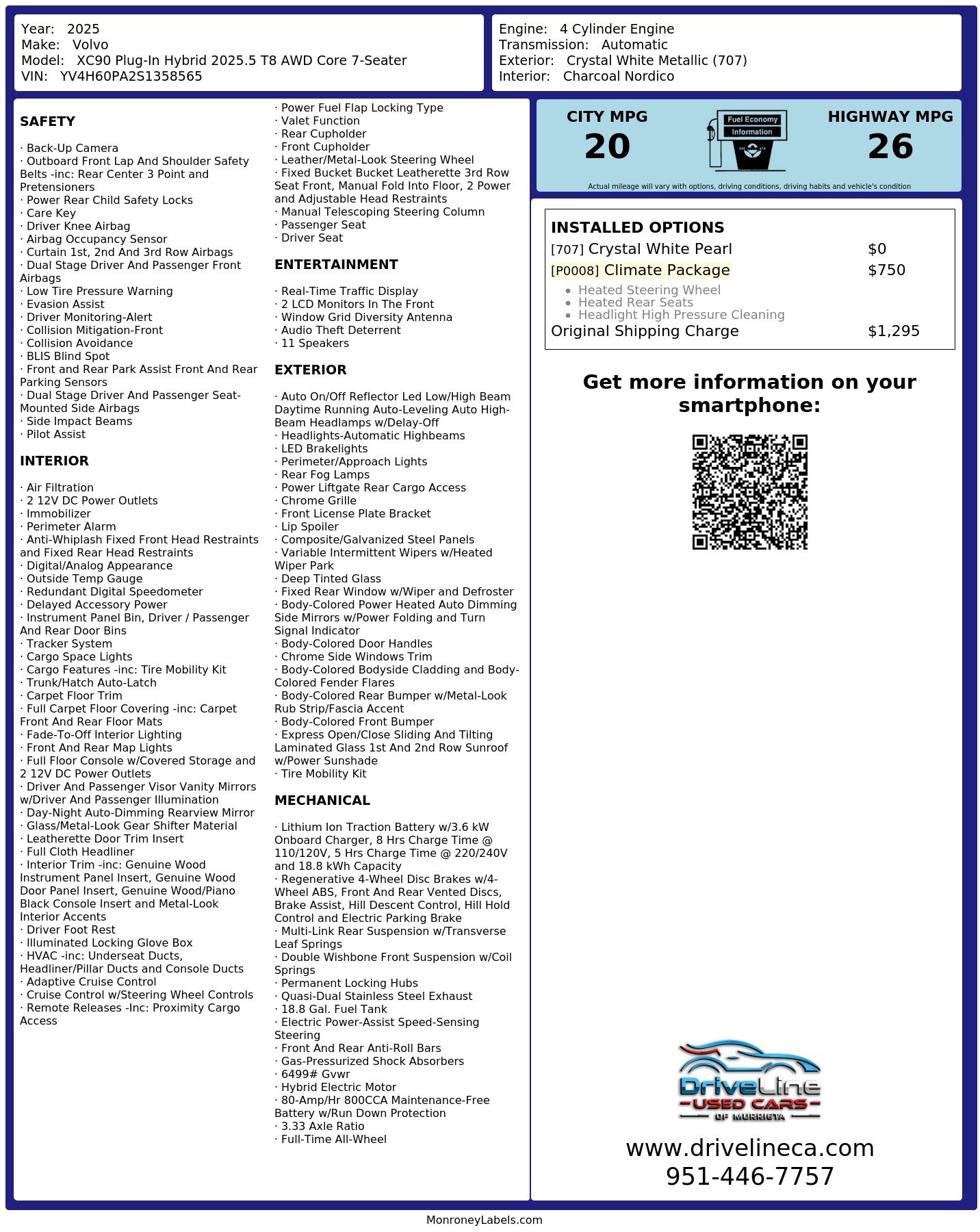 Monroney Label