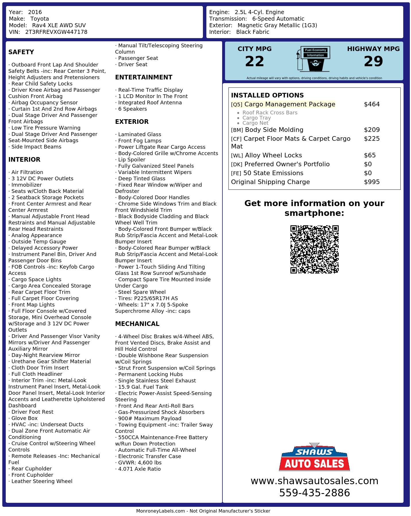 Monroney Label