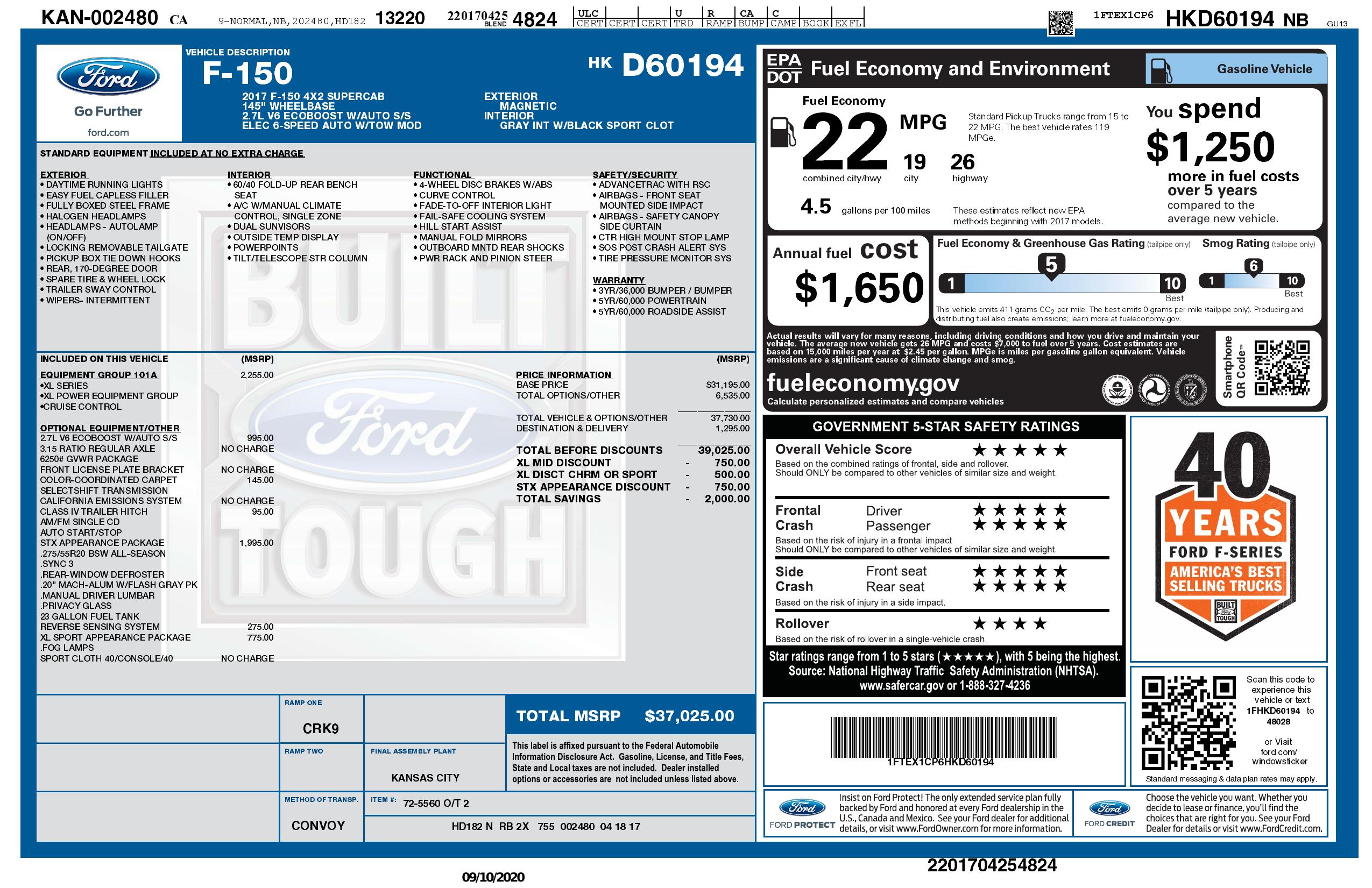 Monroney Label