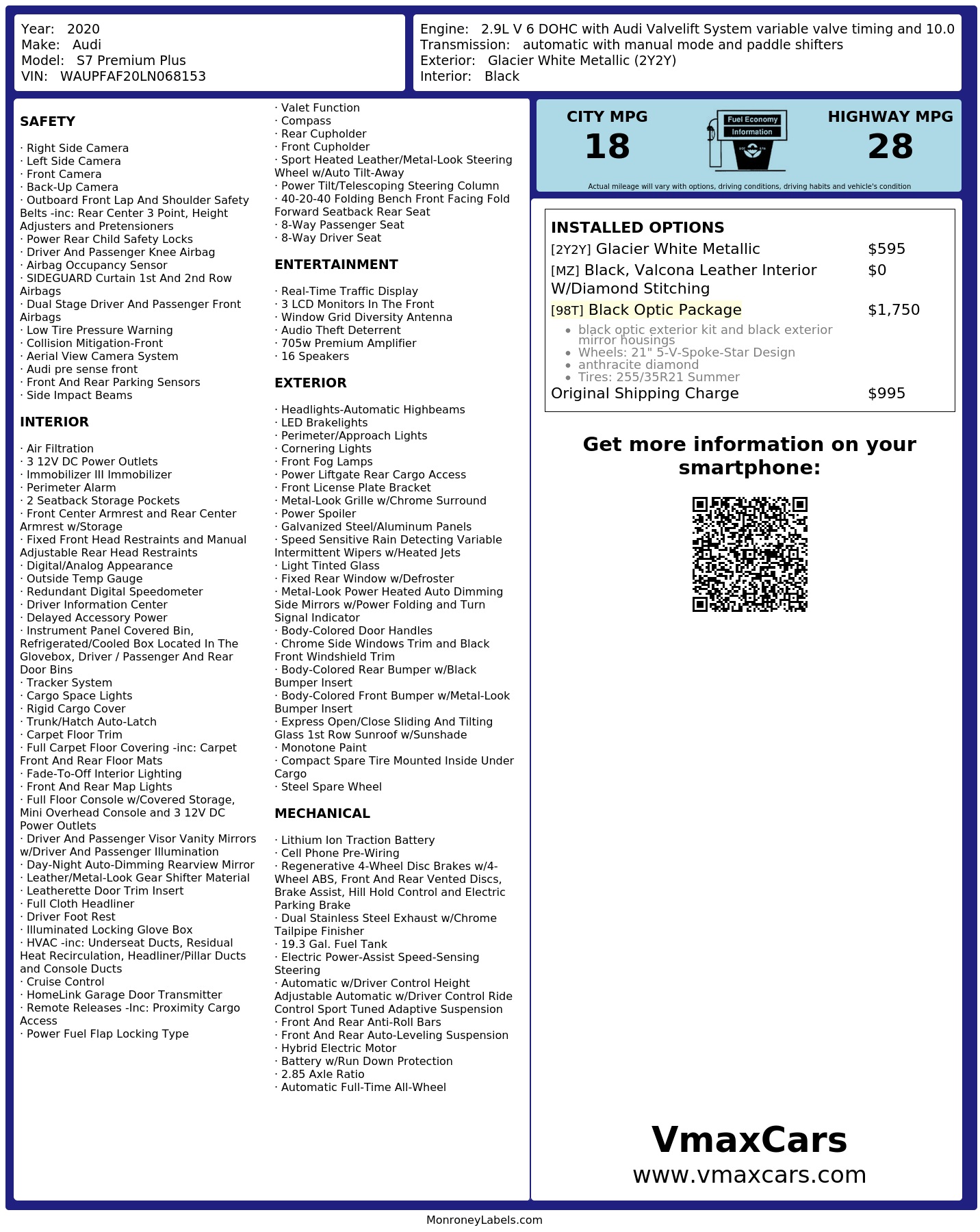 Monroney Label