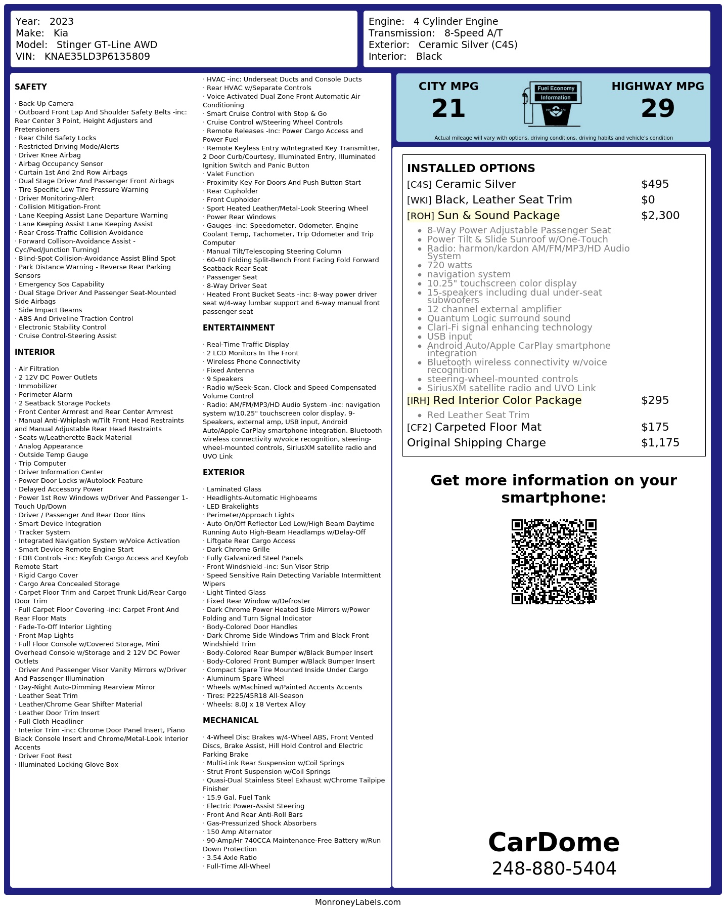 Monroney Label