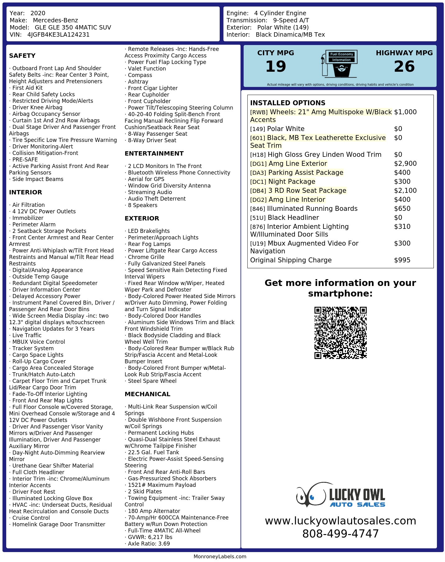 Monroney Label