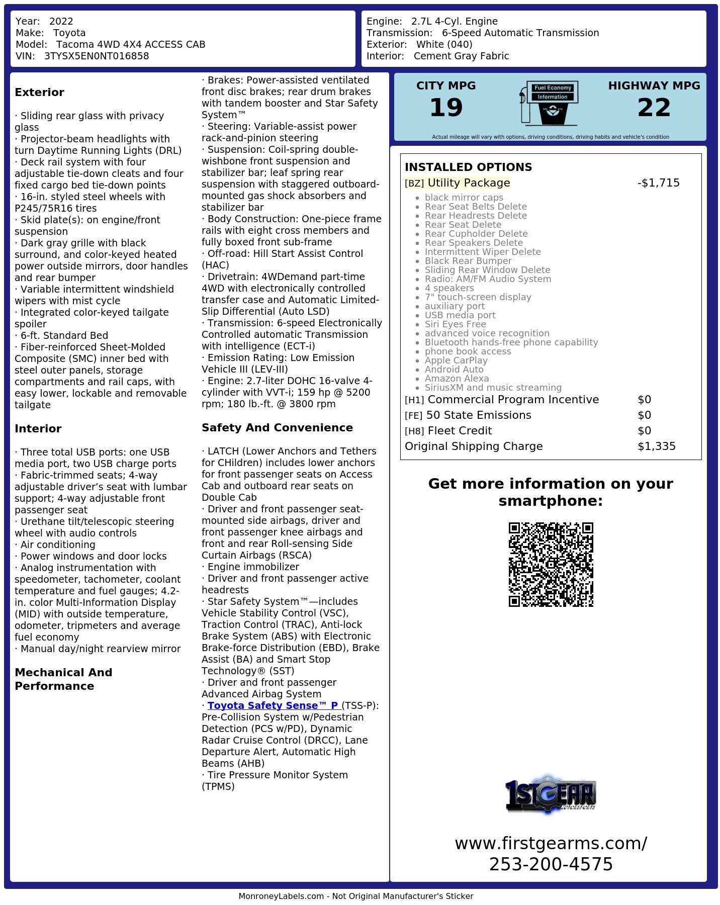 Monroney Label