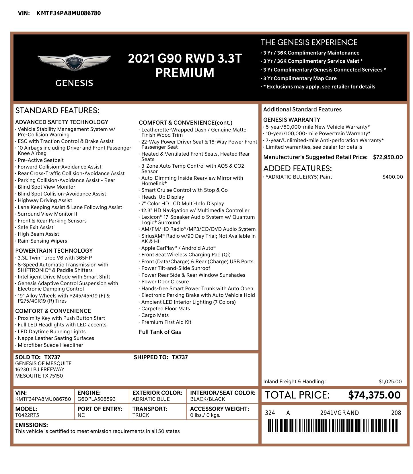 Monroney Label