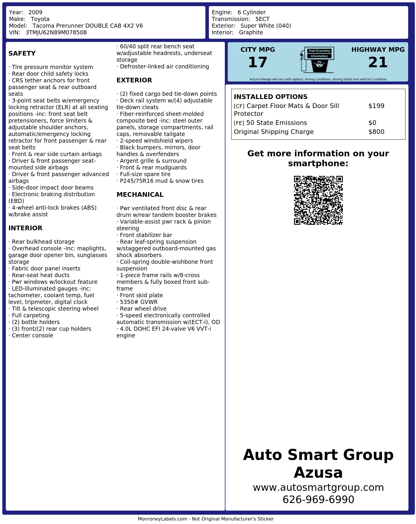 Monroney Label