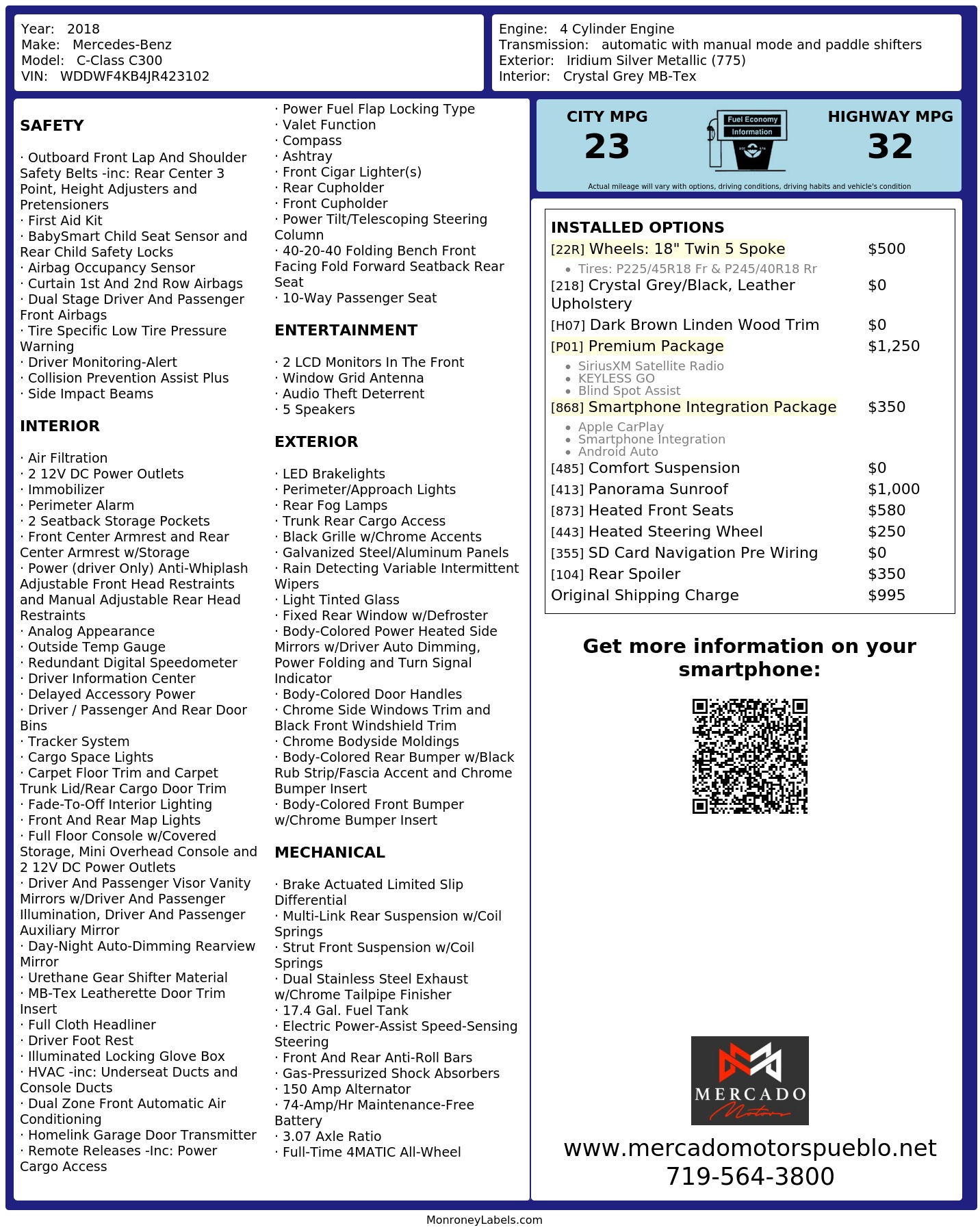 Monroney Label