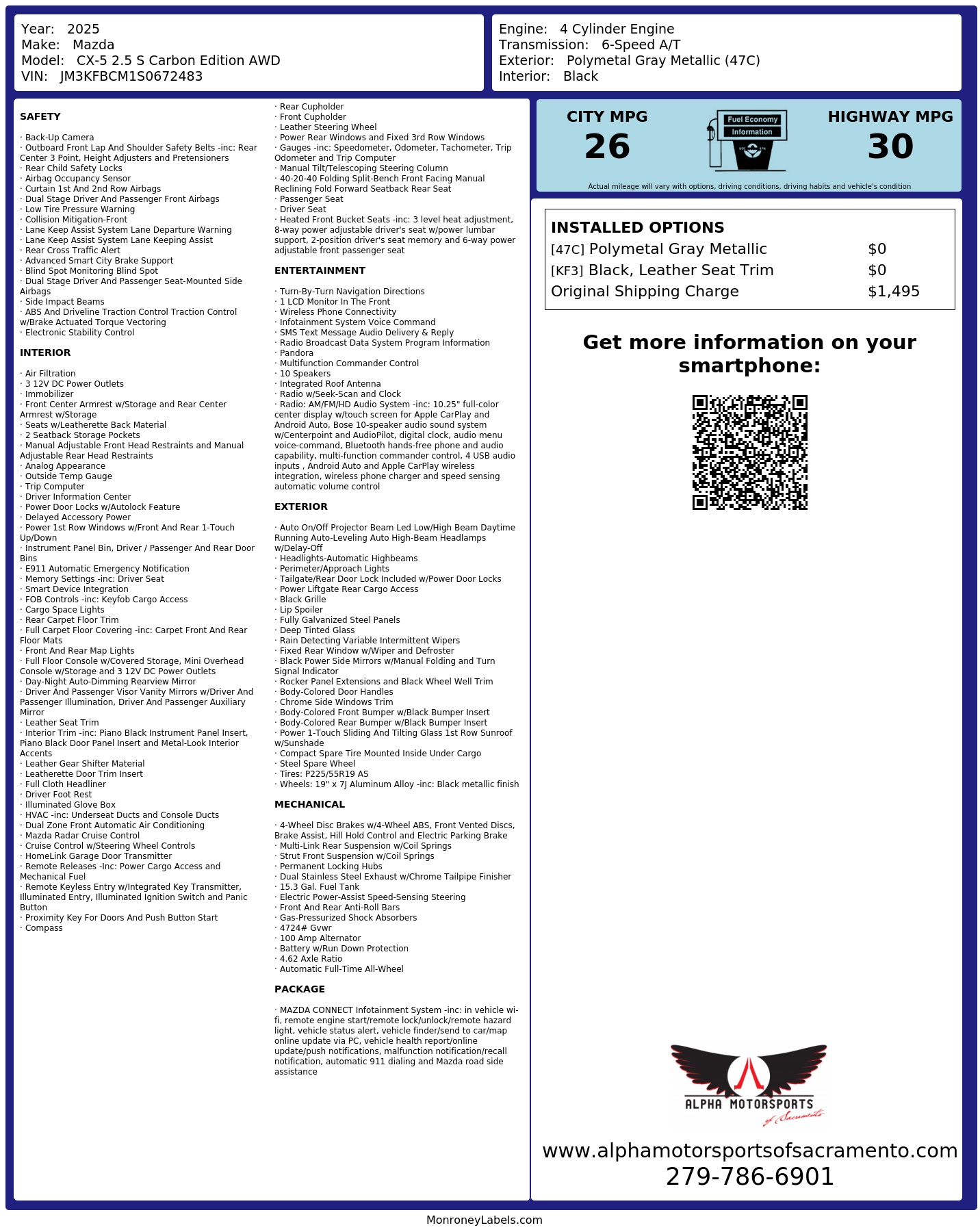 Monroney Label