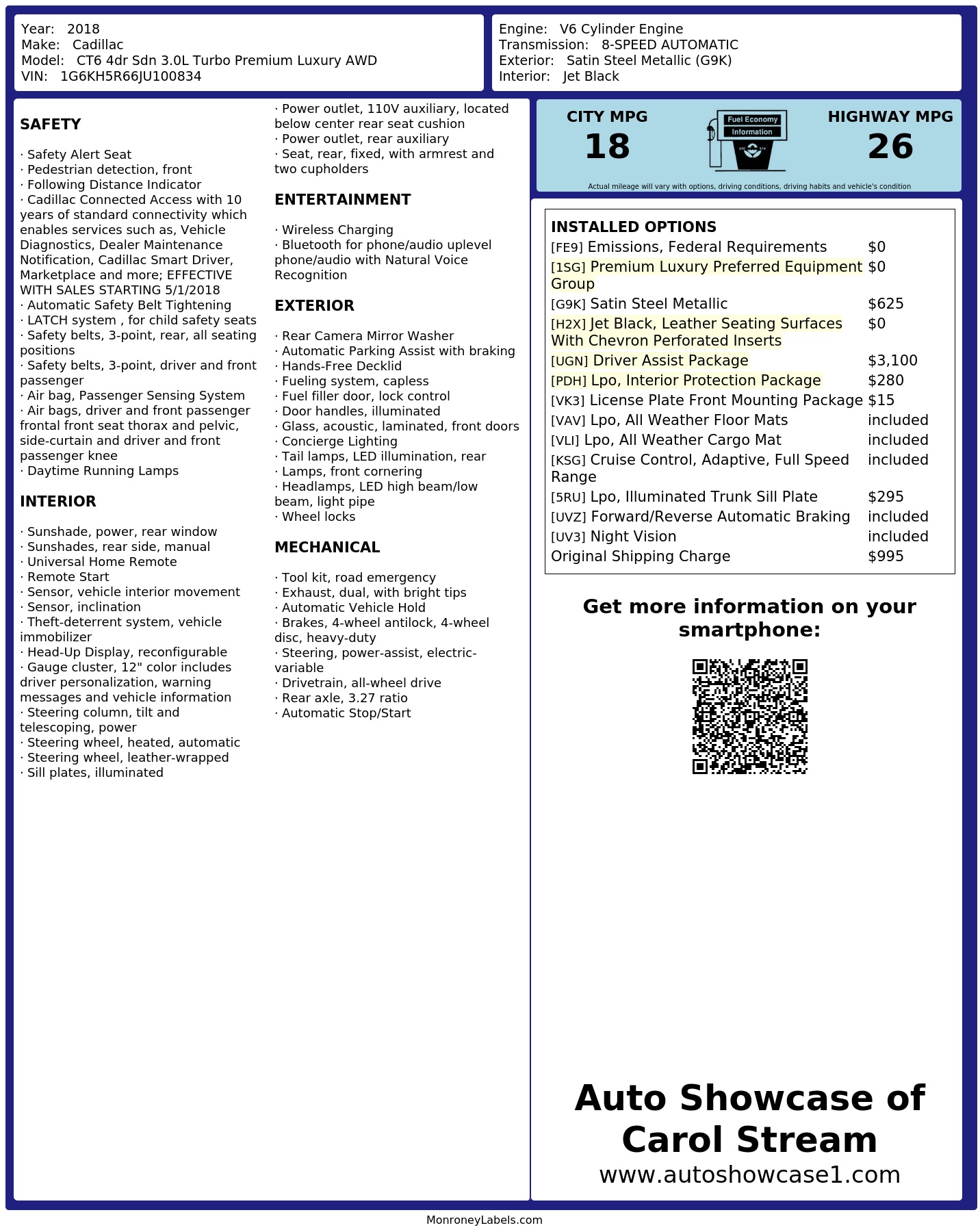 Monroney Label