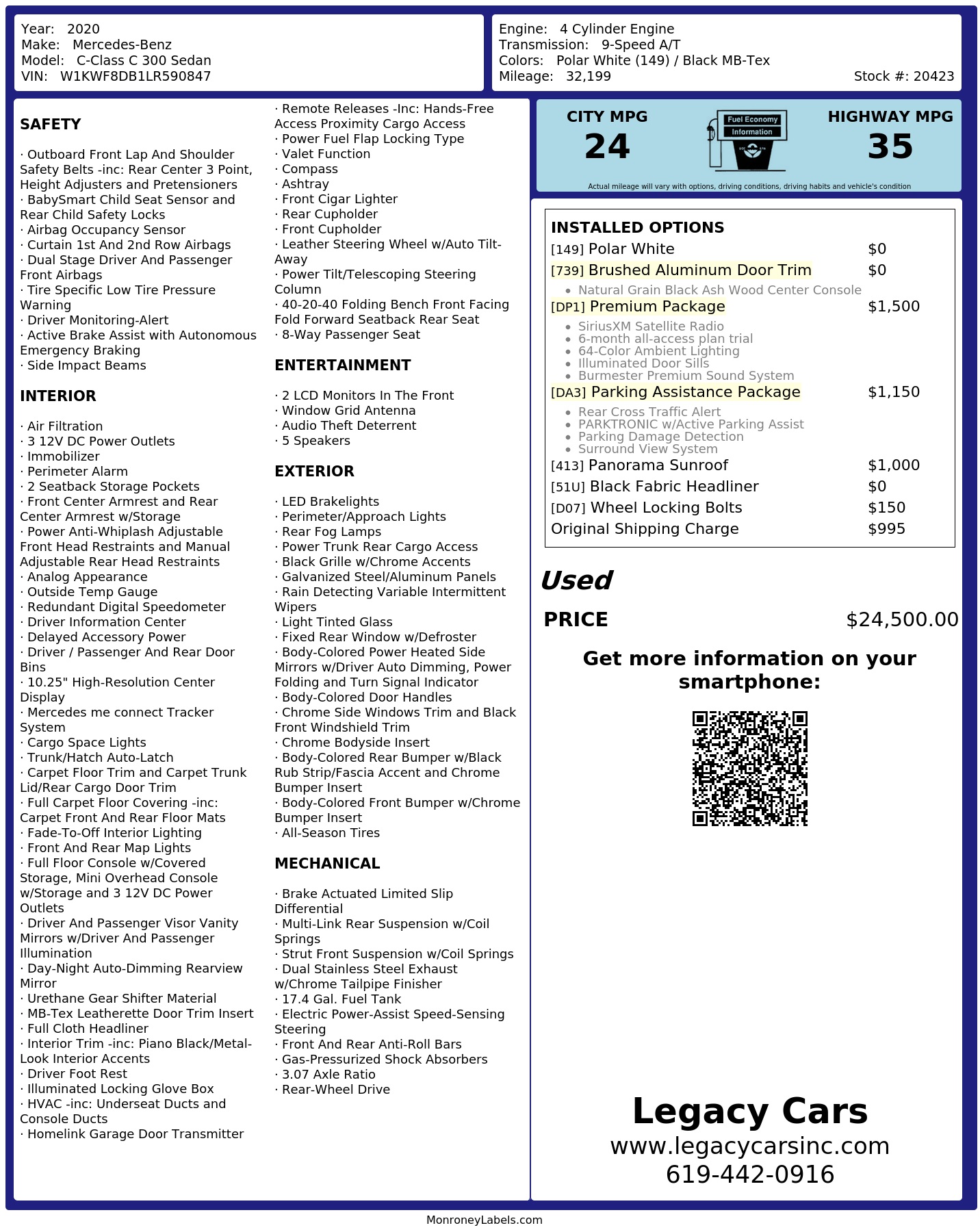 Monroney Label