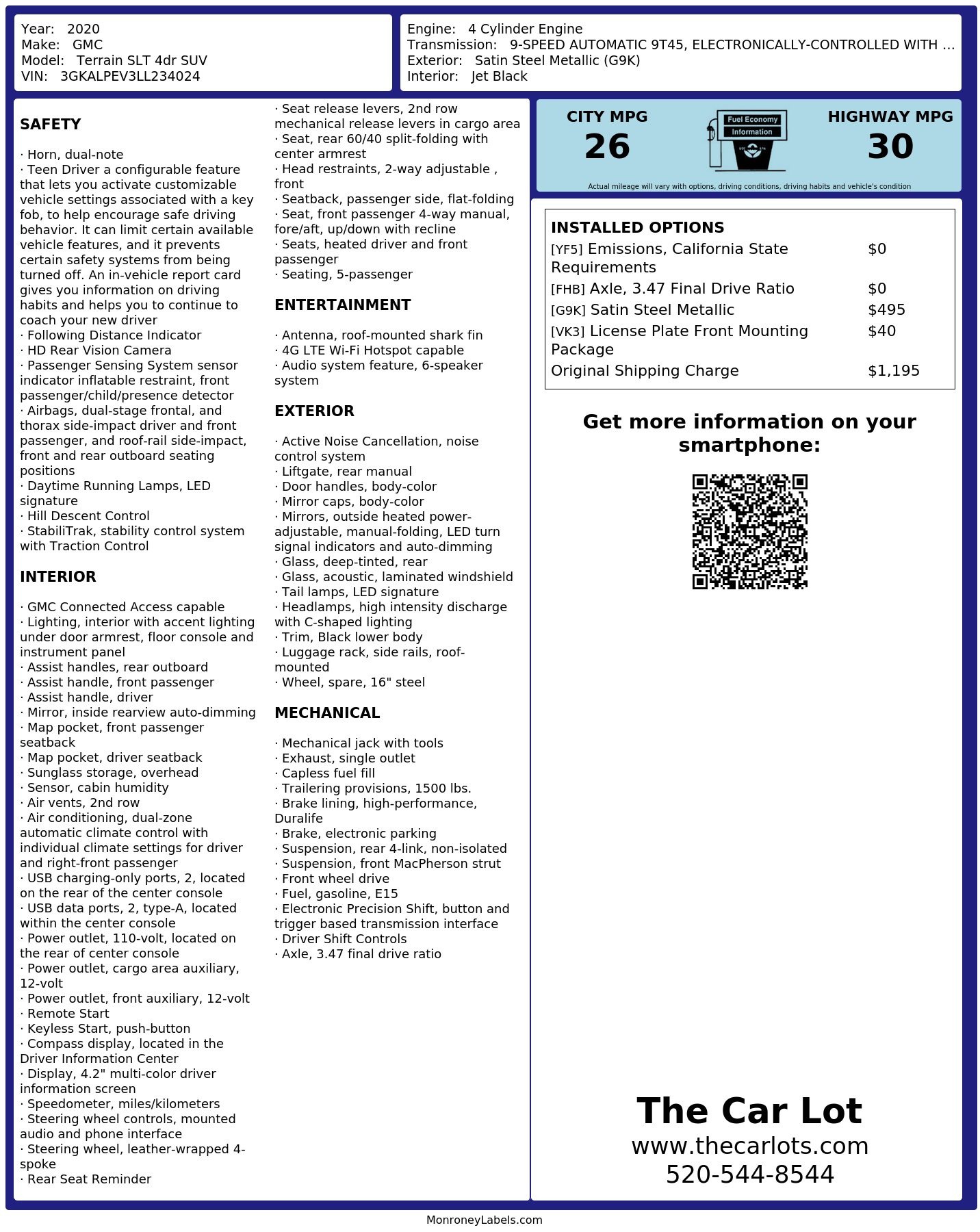 Monroney Label