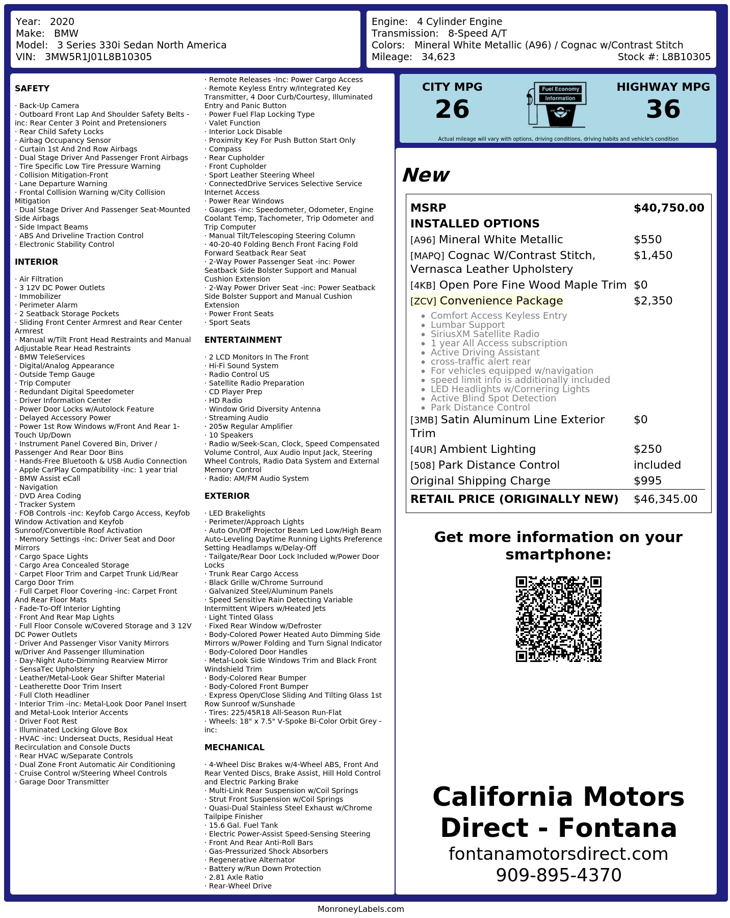 Monroney Label