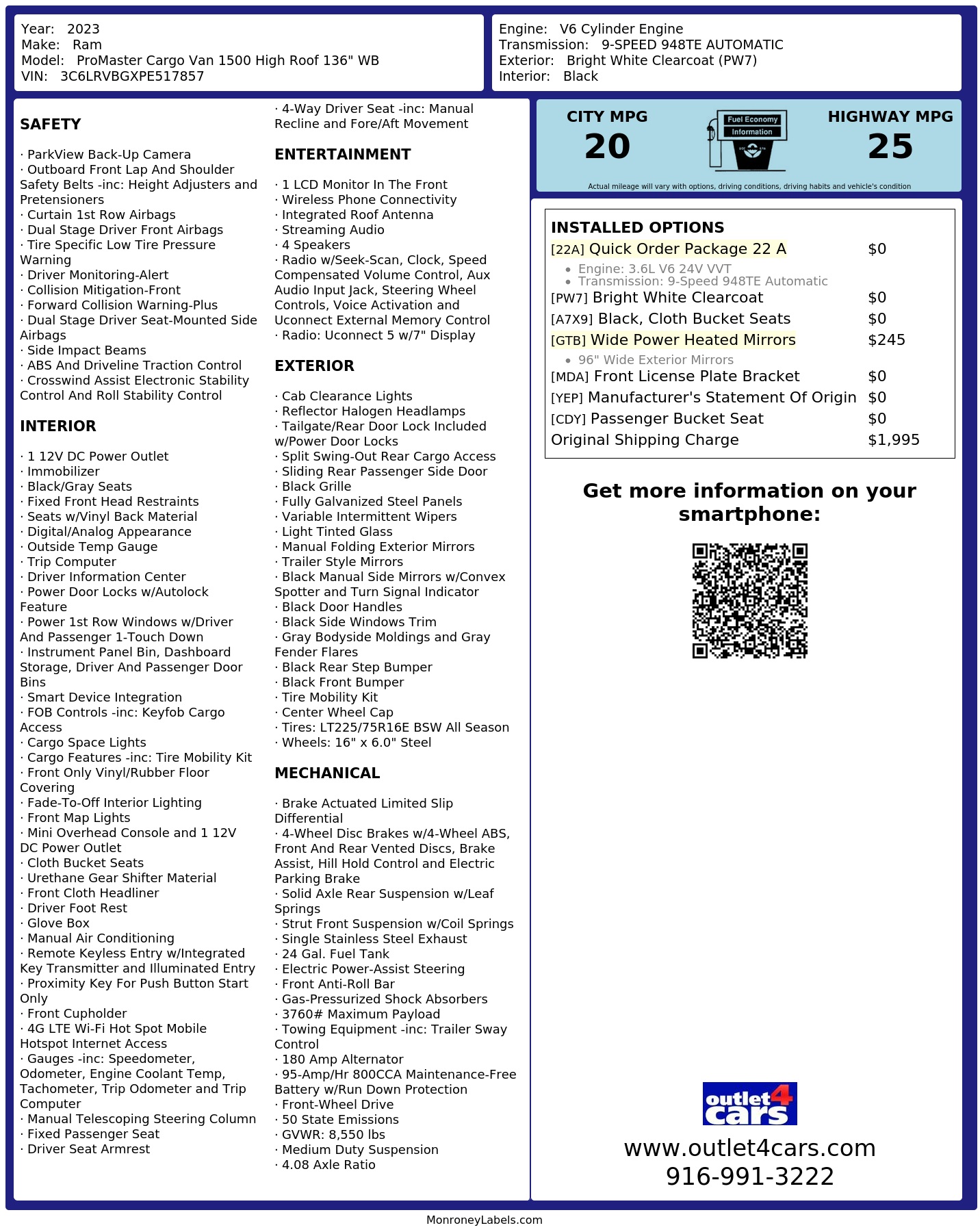 Monroney Label