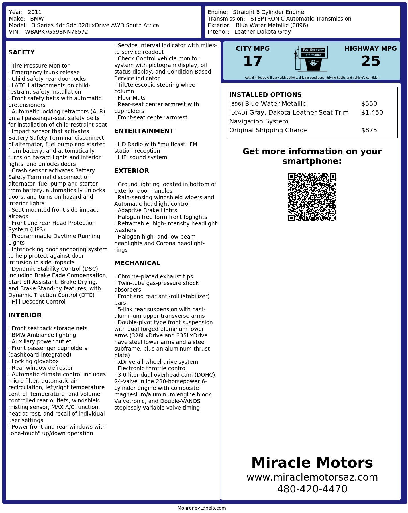 Monroney Label