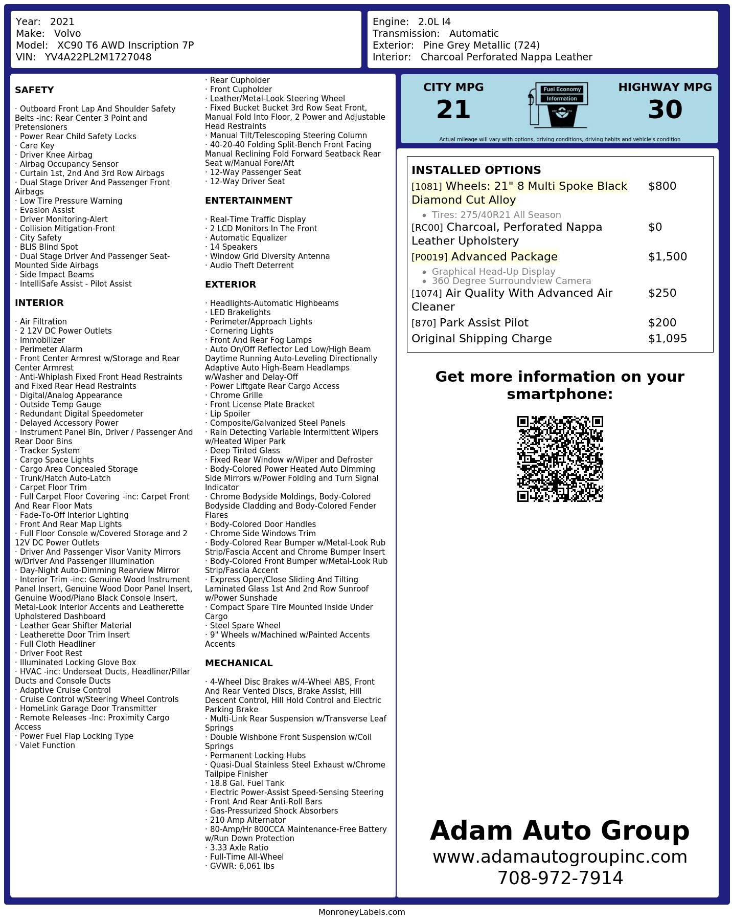 Monroney Label