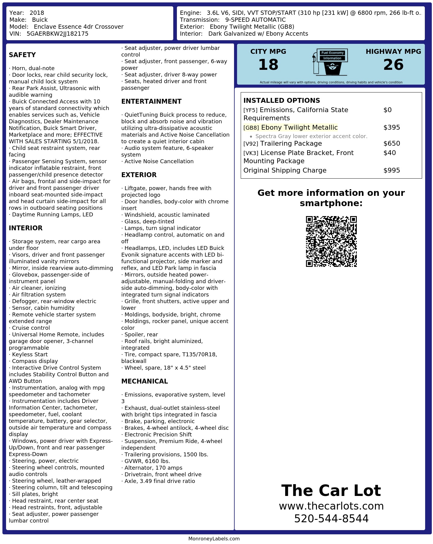 Monroney Label