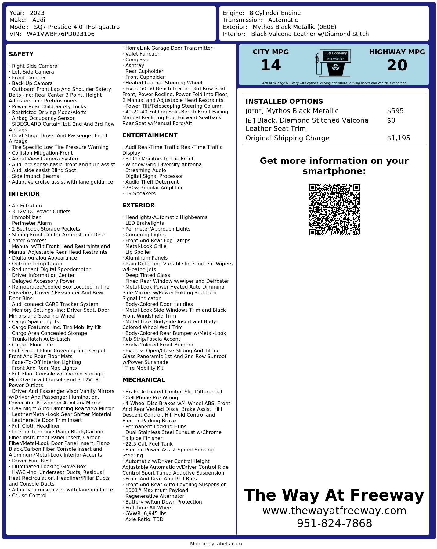 Monroney Label