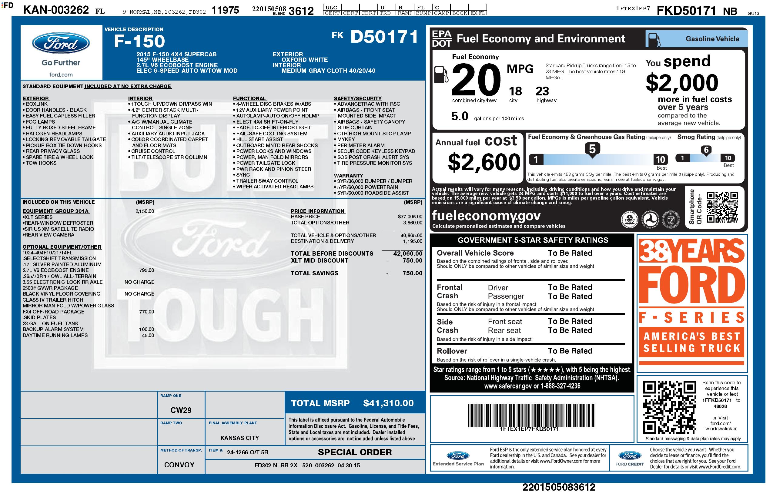 Monroney Label