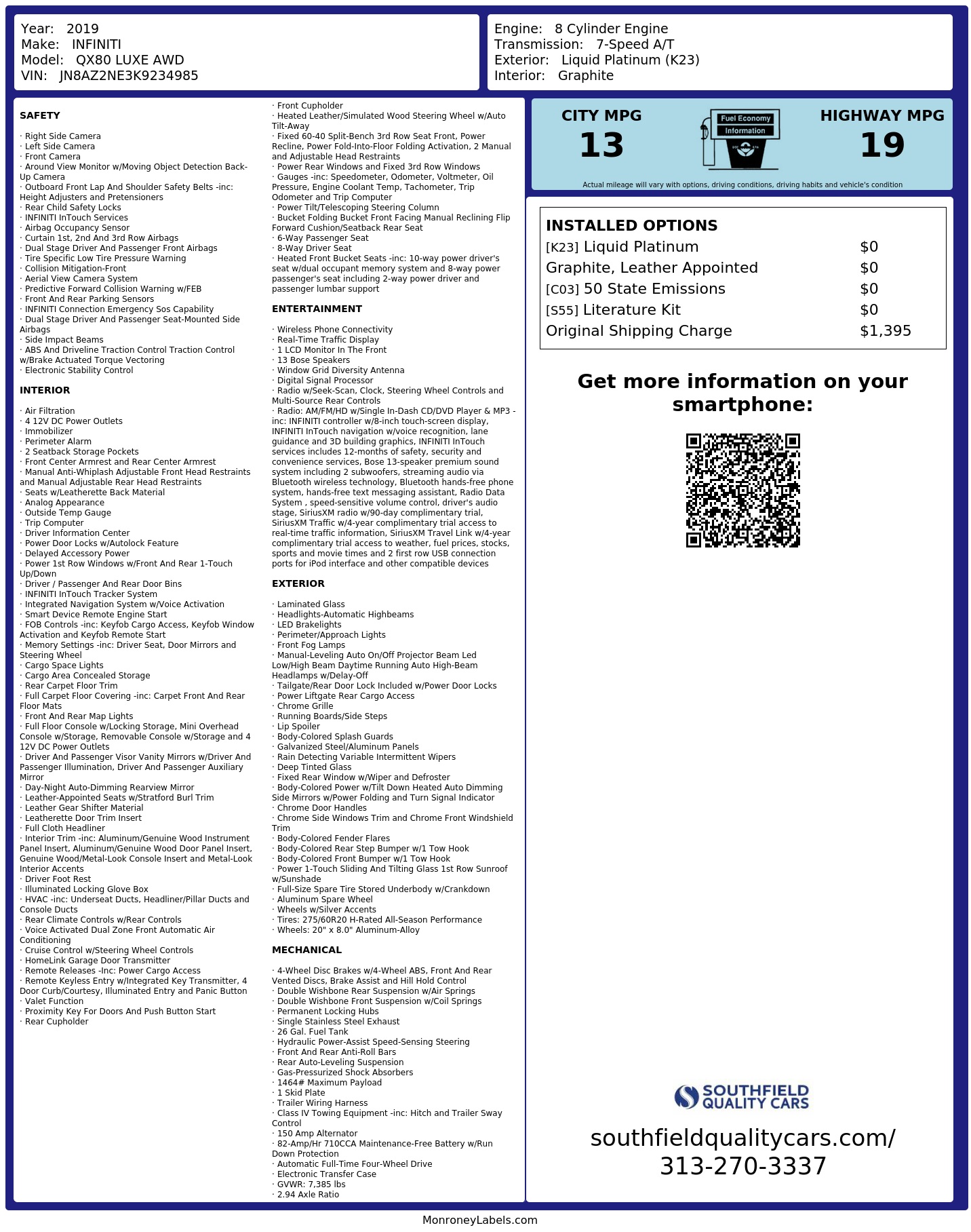 Monroney Label