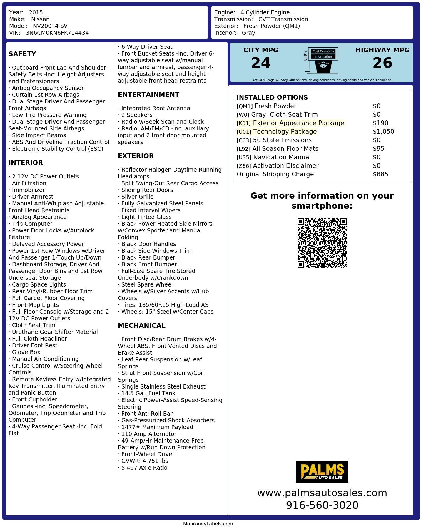 Monroney Label