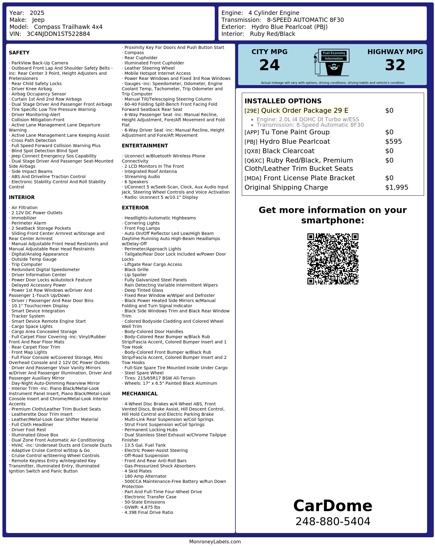 Monroney Label