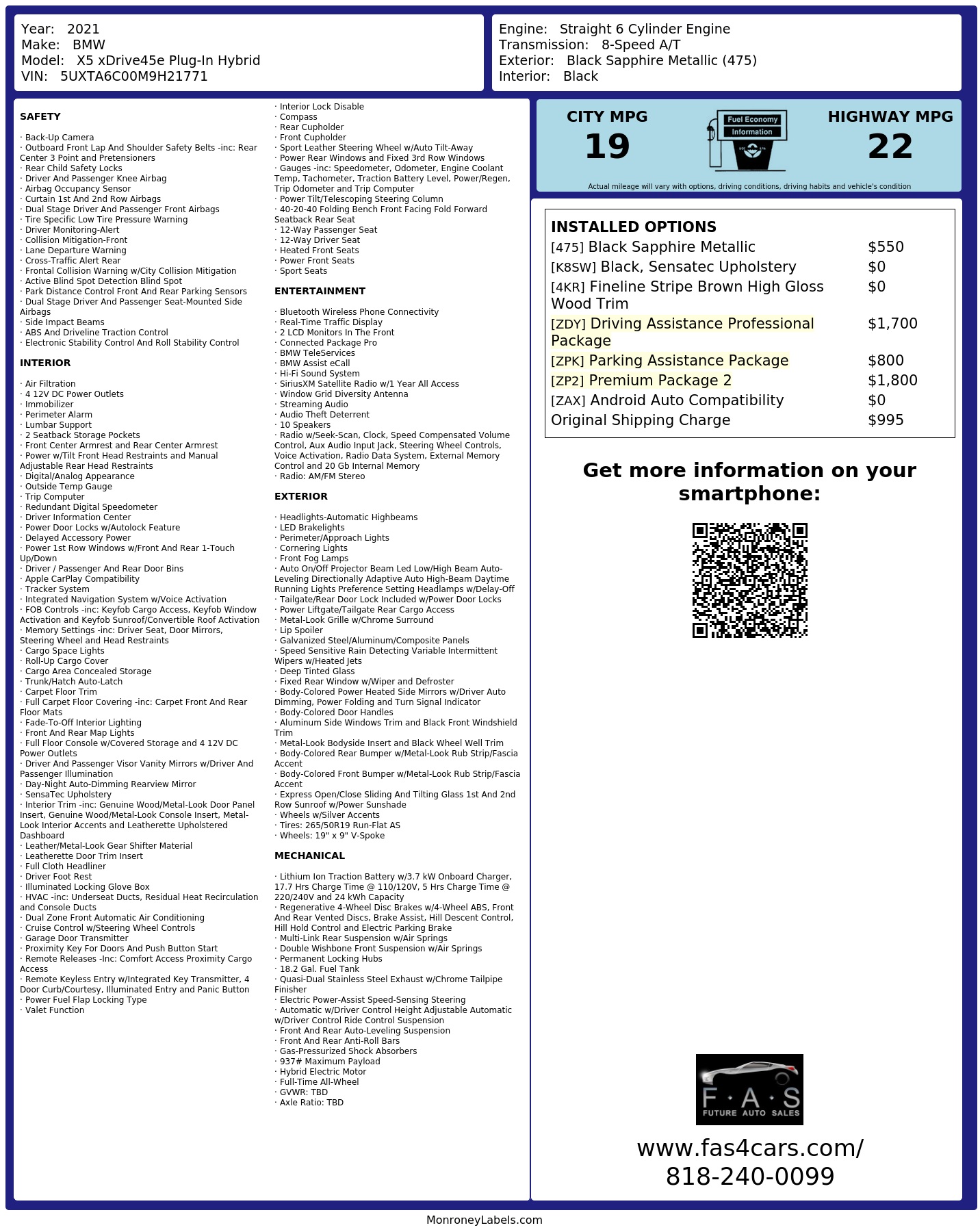 Monroney Label