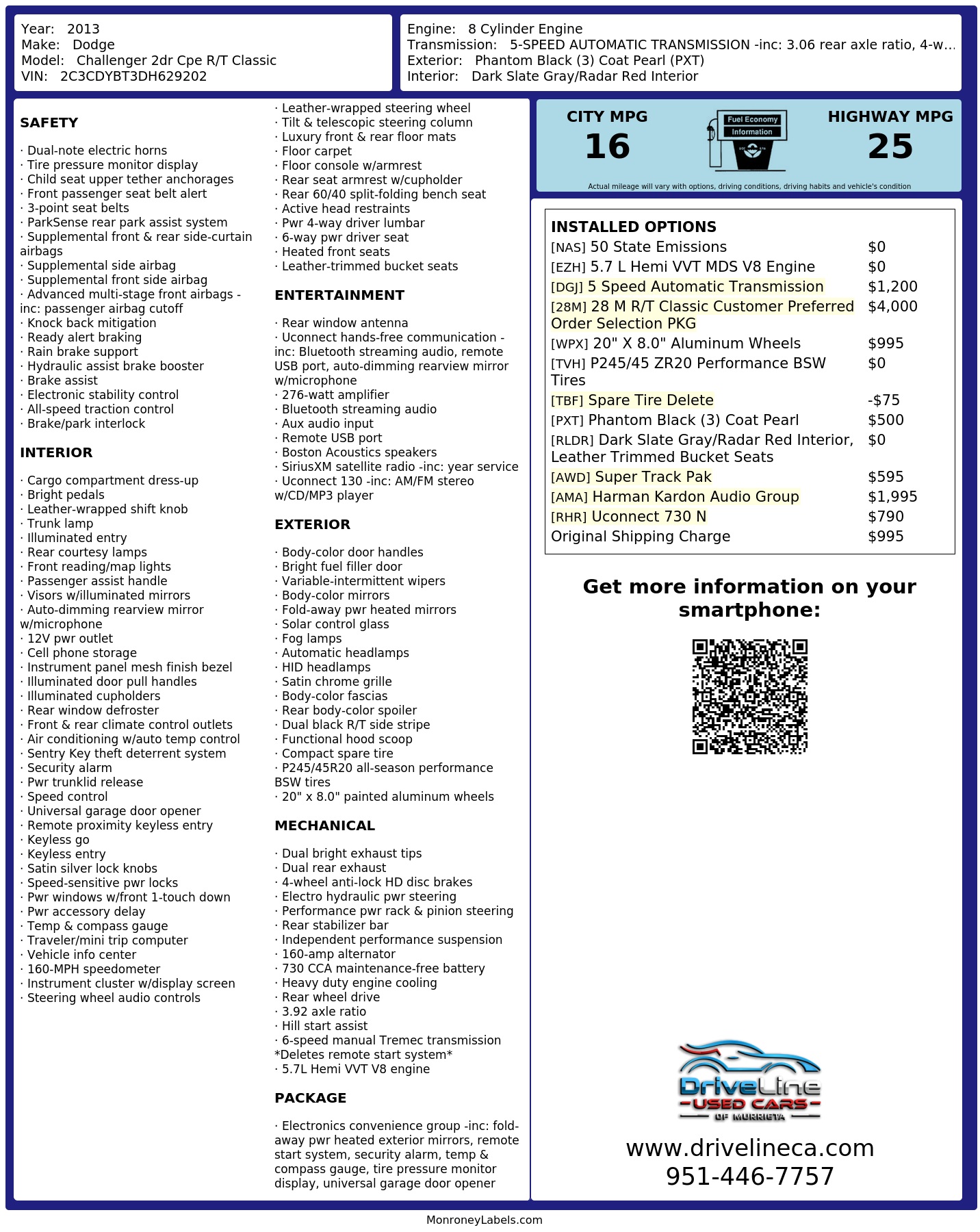 Monroney Label