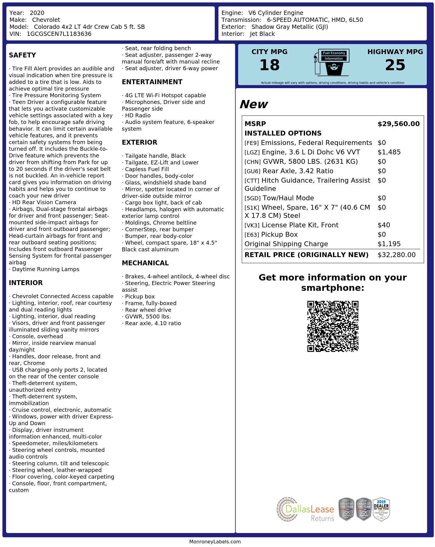 Monroney Label