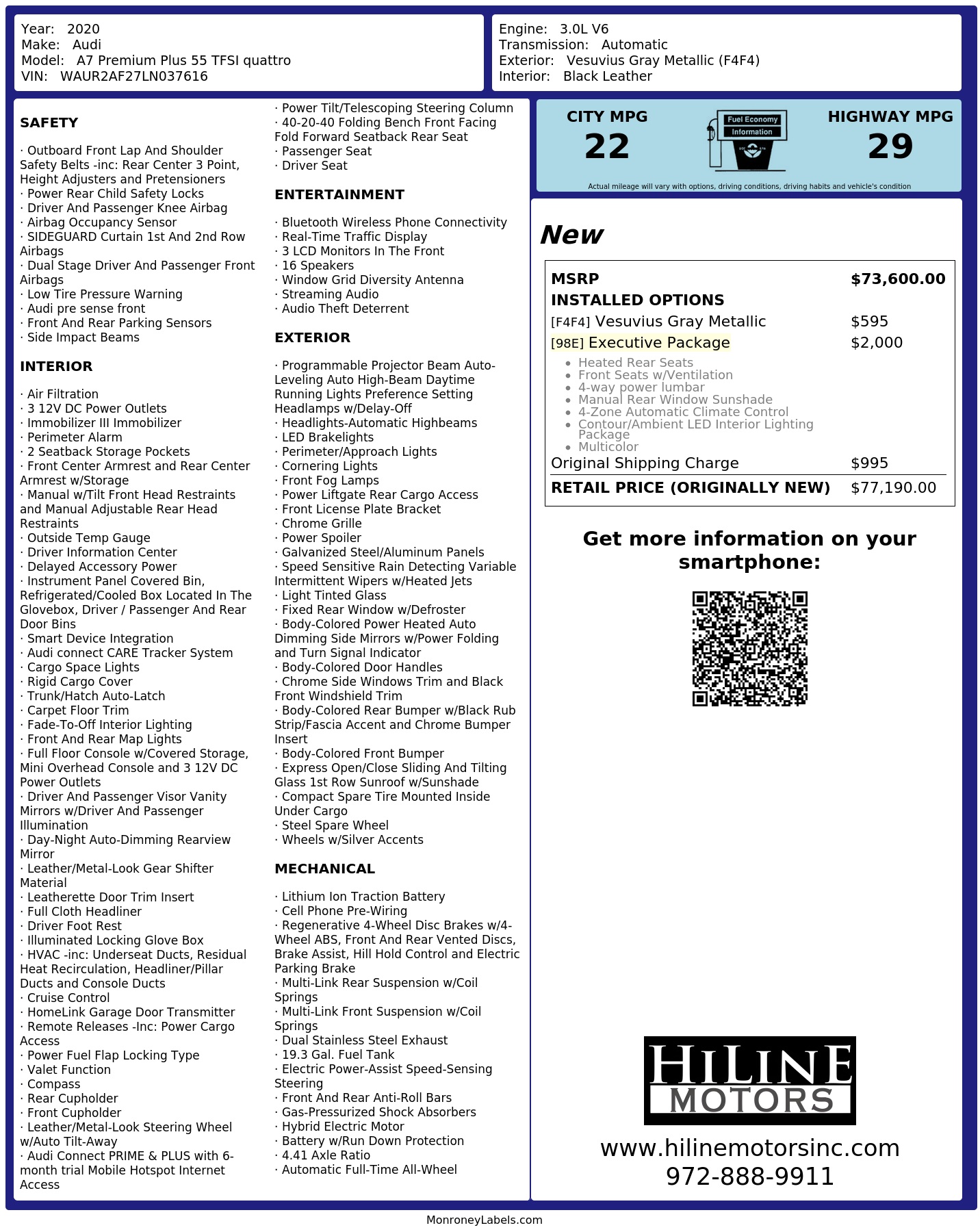 Monroney Label