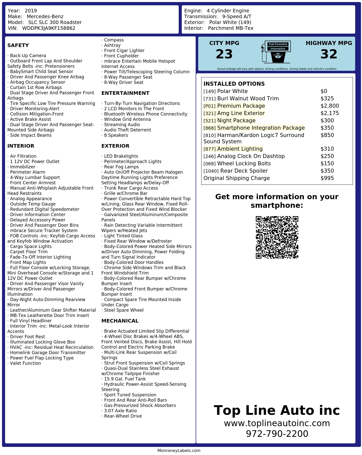Monroney Label