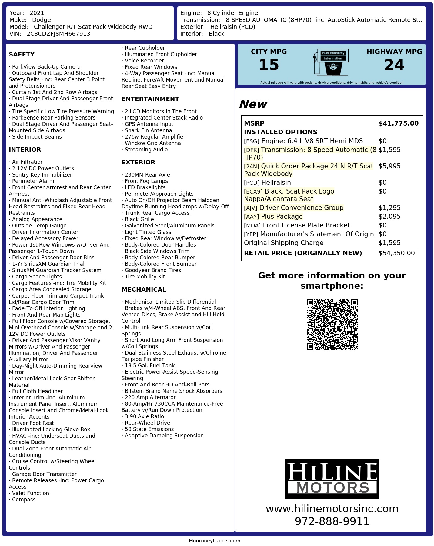 Monroney Label
