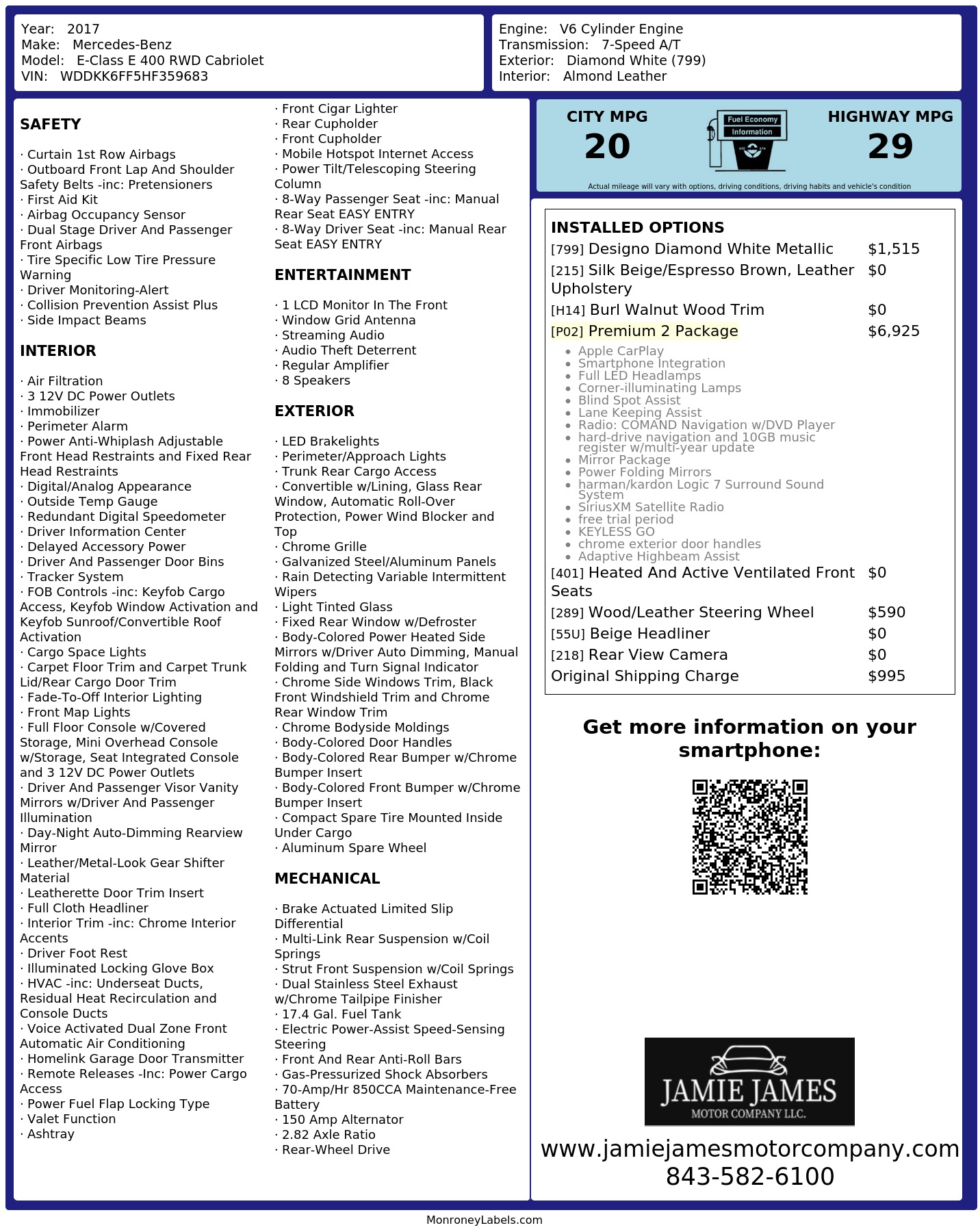 Monroney Label