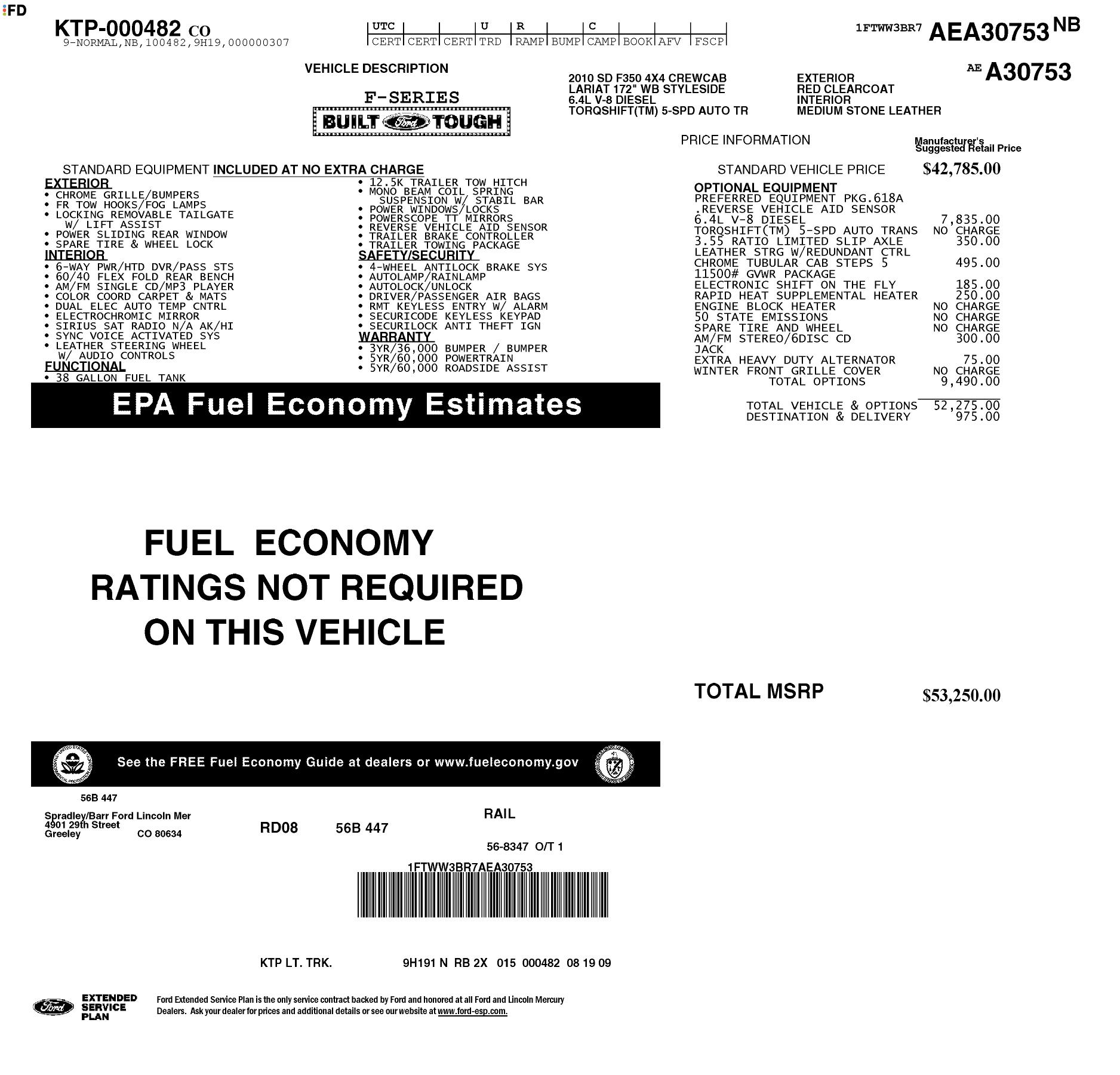 Monroney Label